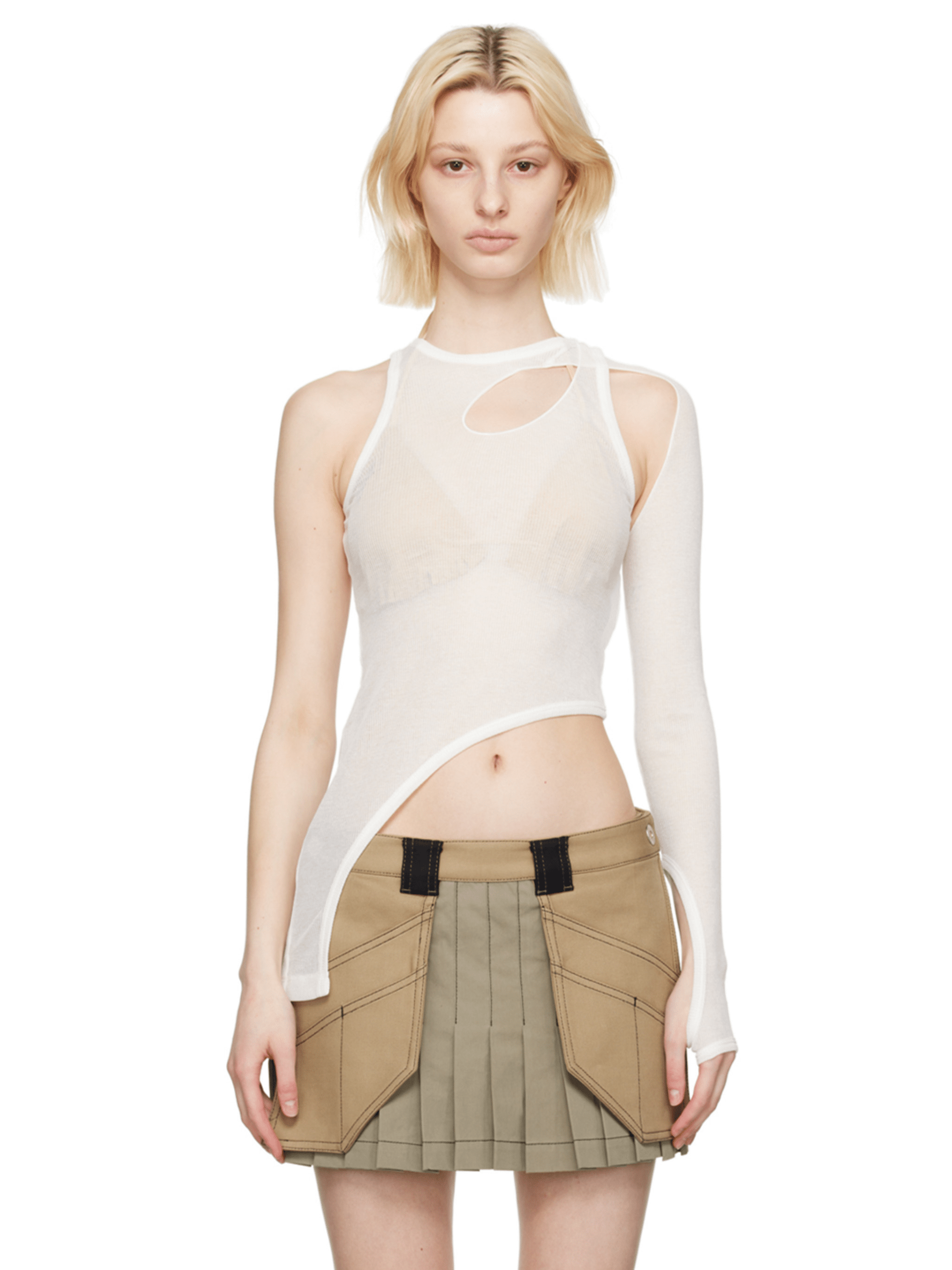 Bone Merrow Longsleeve Top / Ivory Womens Dion Lee 