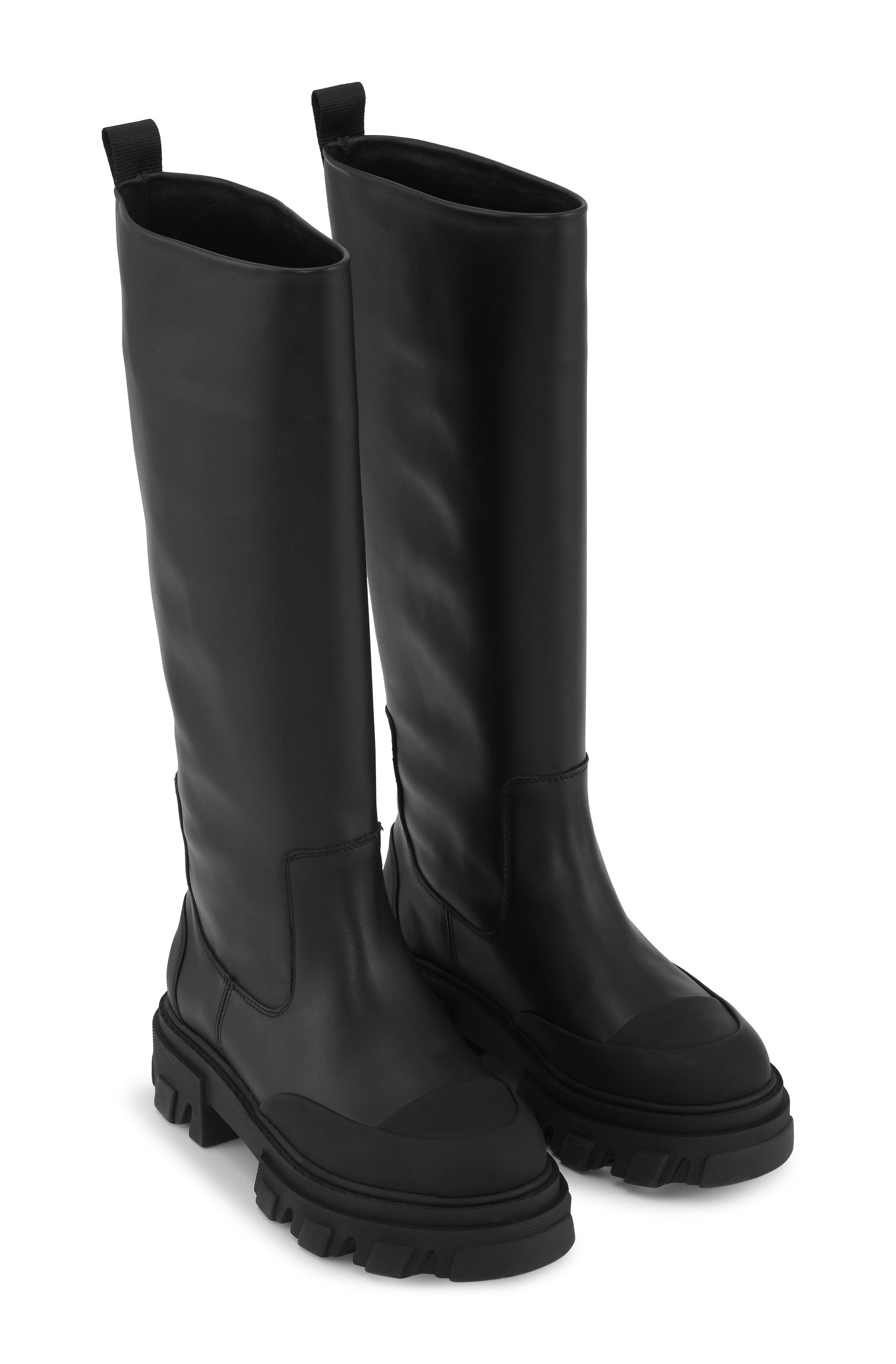 Cleated High Tubular Boots / Black Womens GANNI 