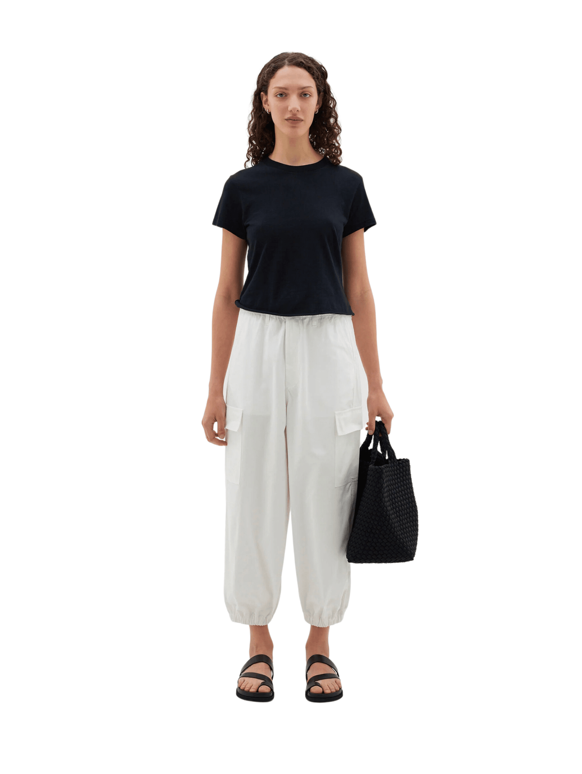Cotton Canvas Cargo Pant / White Womens Bassike 