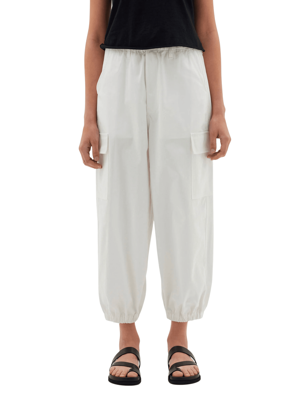 Cotton Canvas Cargo Pant / White Womens Bassike 