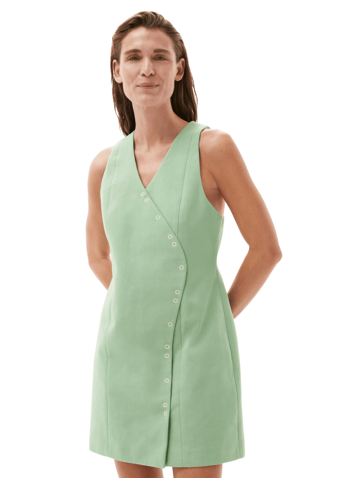 Cotton Suiting Mini Dress / Peapod Womens GANNI 