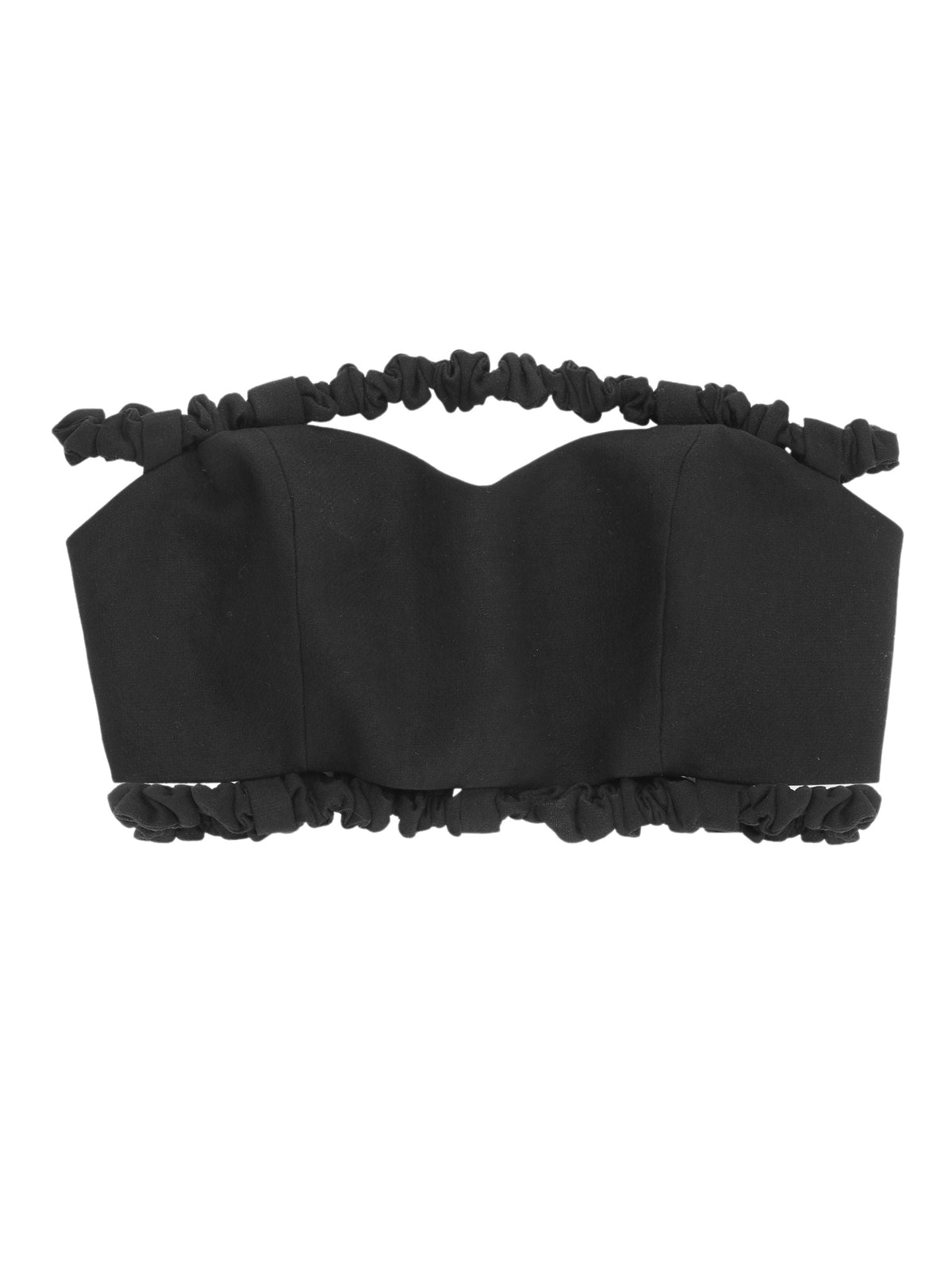 Cotton Suiting Strapless Top / Black Womens GANNI 