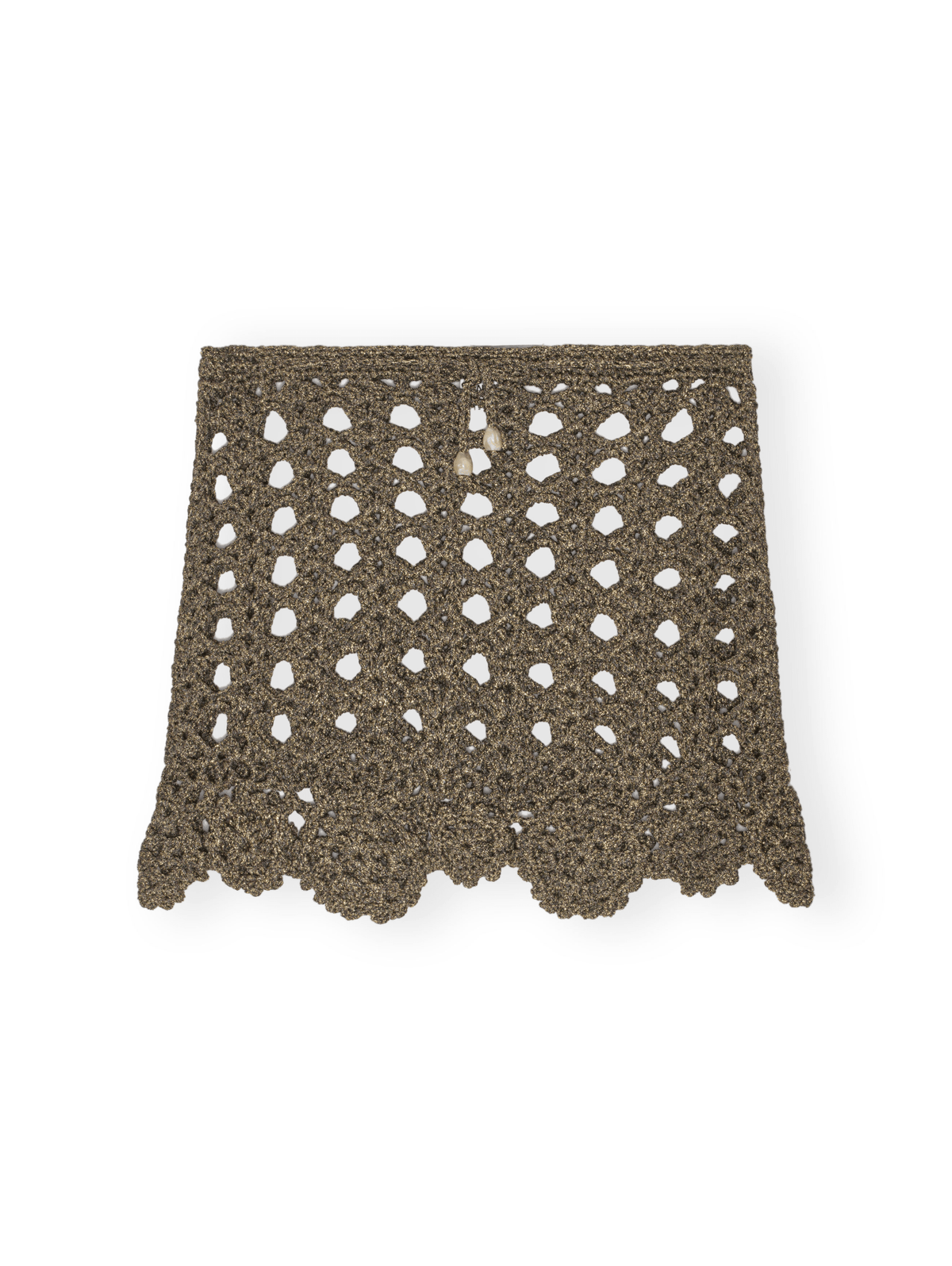 Crochet Mini Skirt / Black &amp; Gold Womens GANNI 