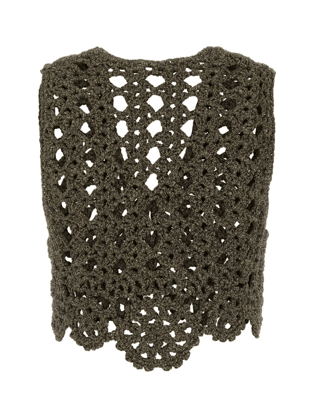 Crochet V-Neck Bead Top / Black &amp; Gold Womens GANNI 