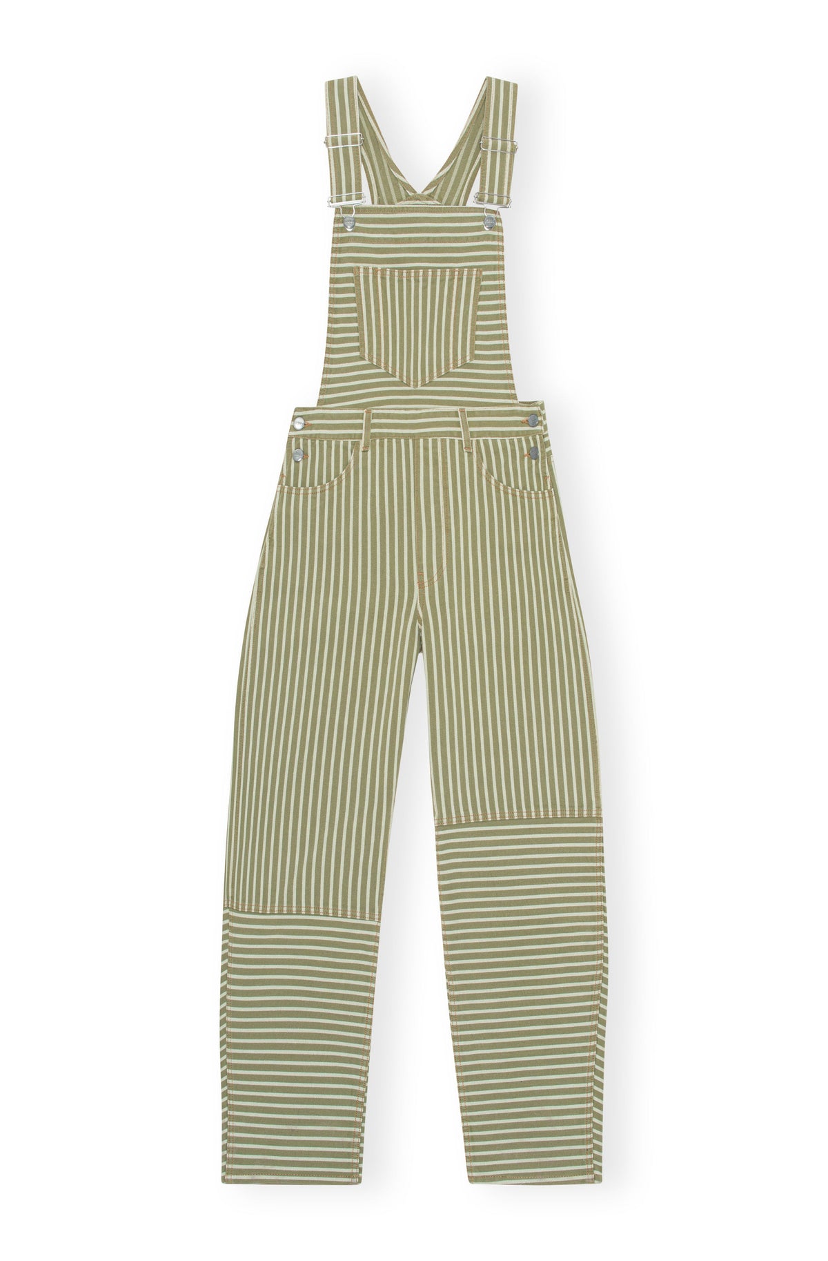 Denim Overalls / Stripe Loden Green Womens GANNI 