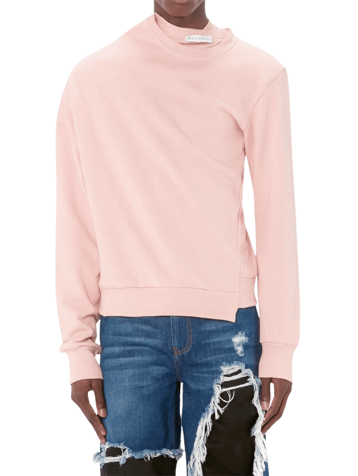 Double Neckline Twisted Sweatshirt / Pink Womens JW Anderson 