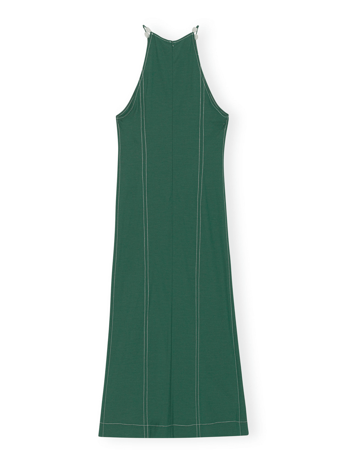 Drapey Melange Maxi Dress / Trekking Green Womens GANNI 