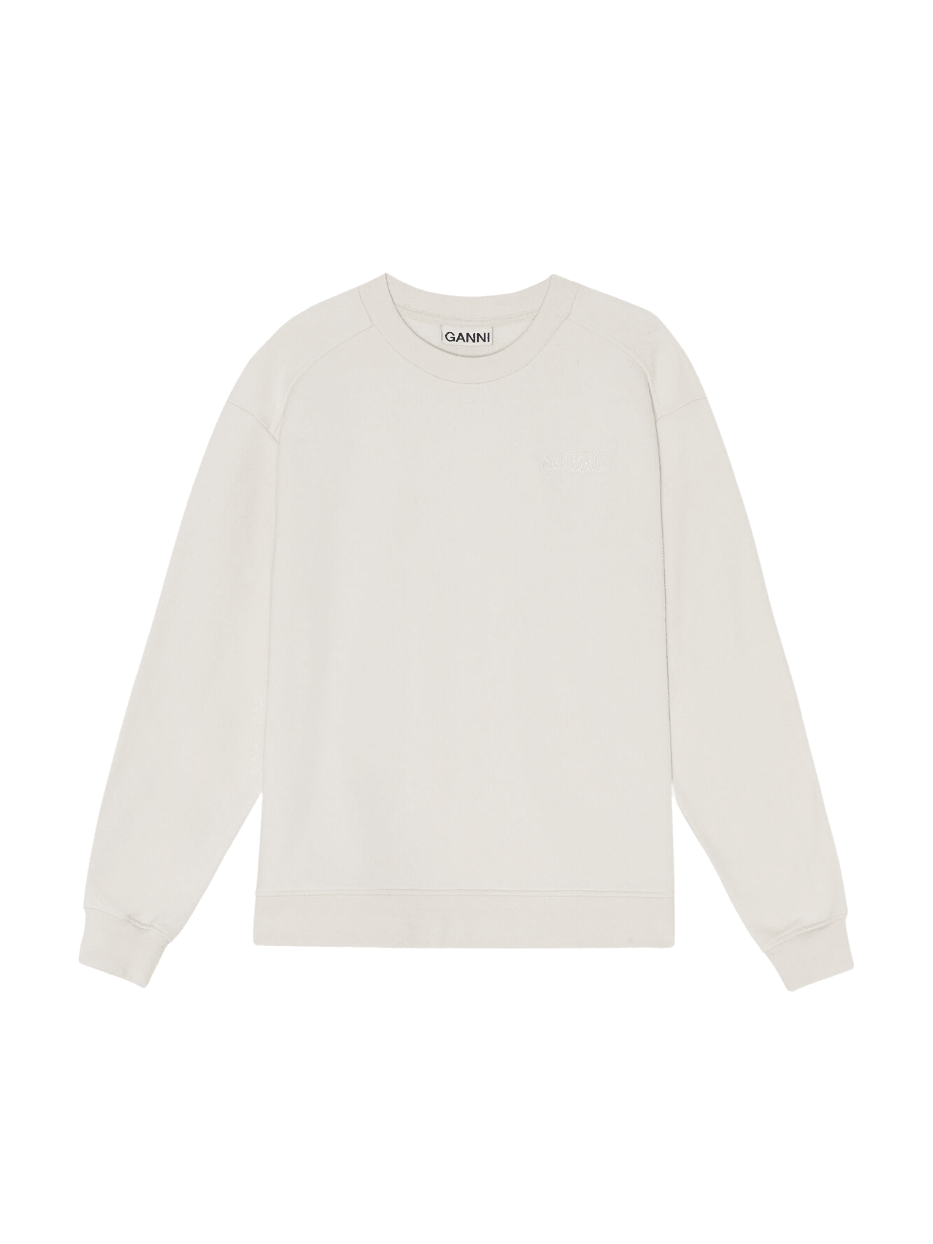 Drop Shoulder Pullover Sweatshirt / Egret Womens GANNI 