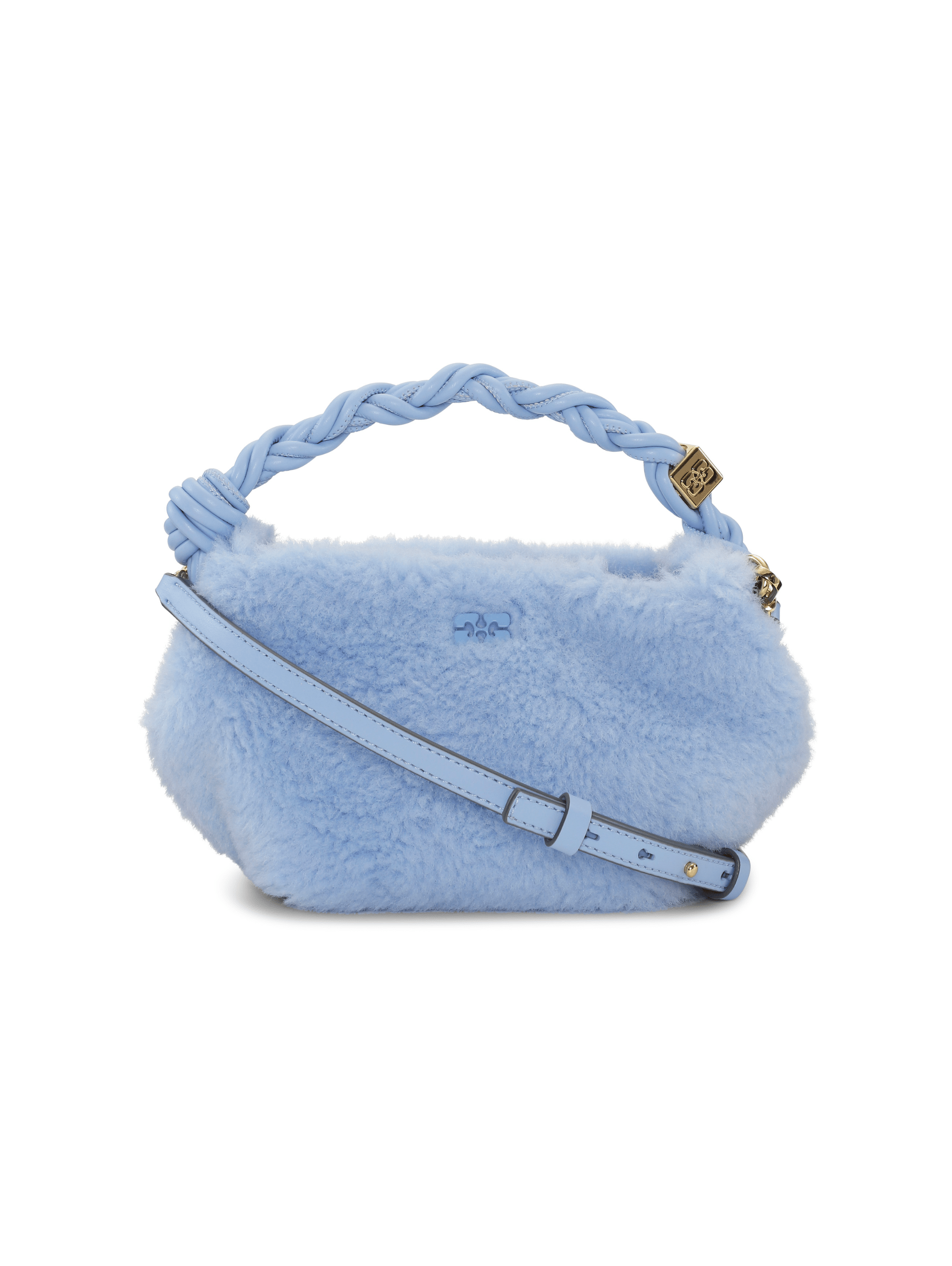 Ganni Bou Bag Mini Fur Light Blue Vintage Seletti Concept Store