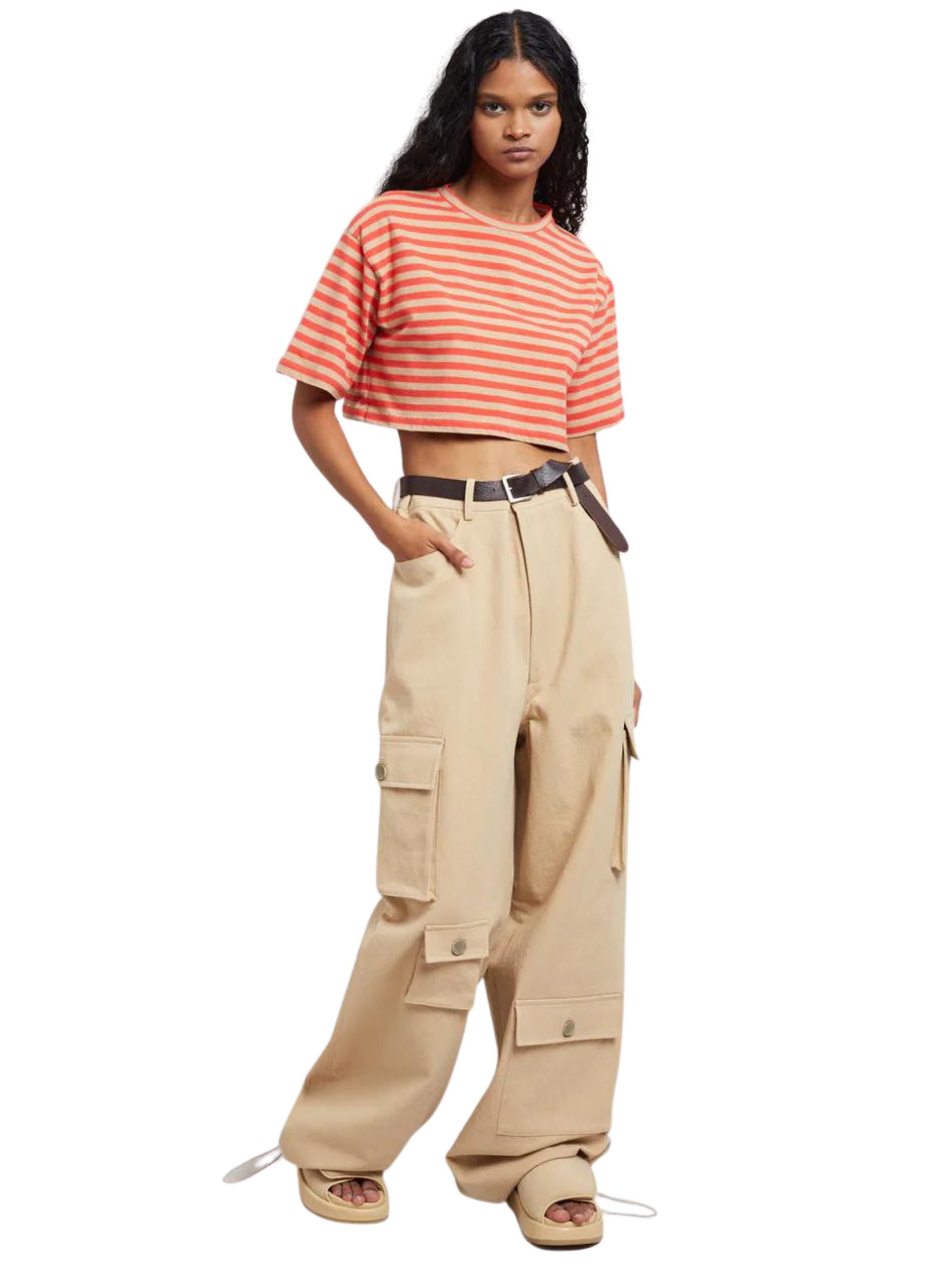 Hailey Oversized Cargo Pants / Tan Womens Frankie Shop 