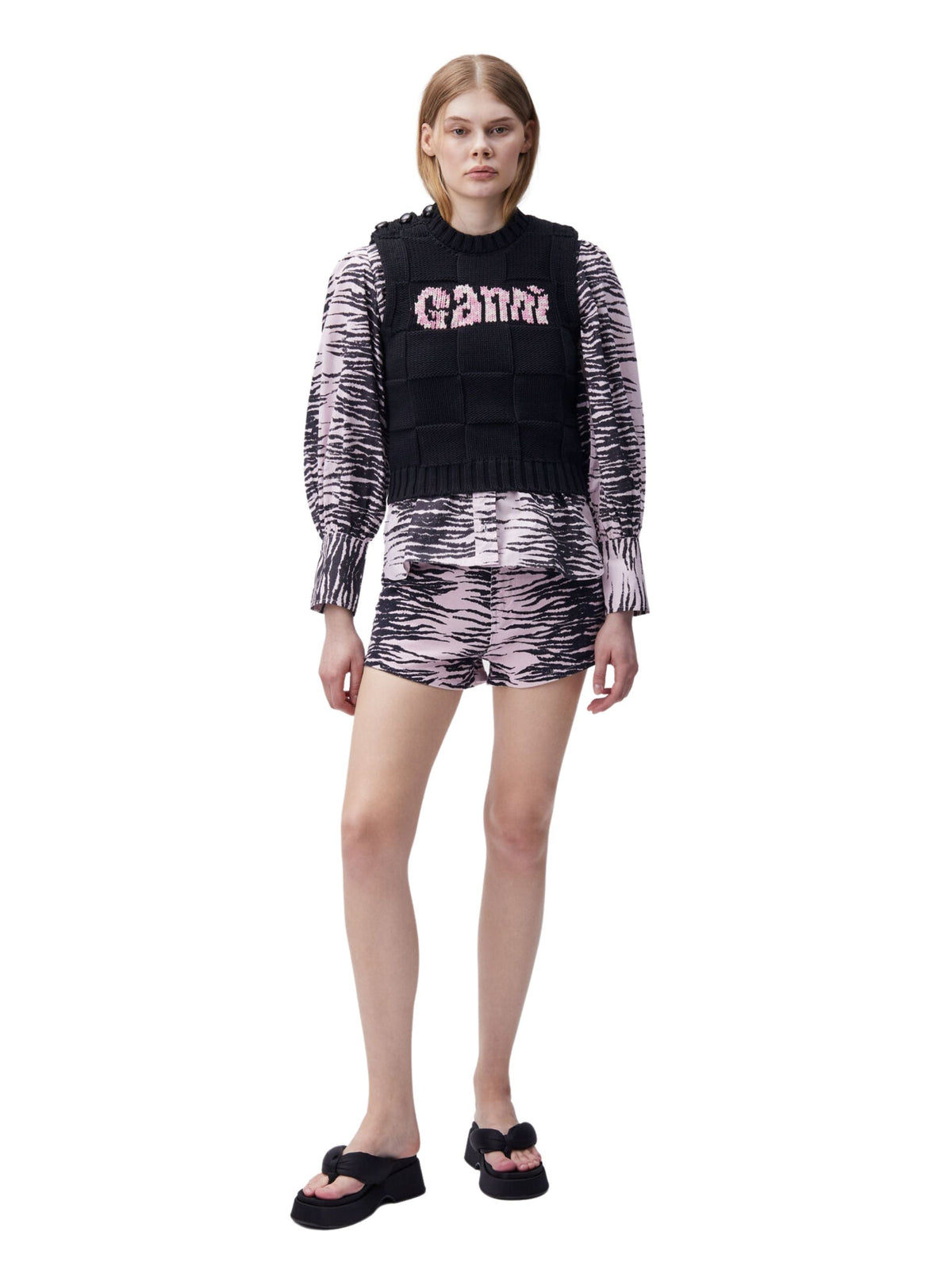 High Waisted Shorts / Light Lilac Womens GANNI 