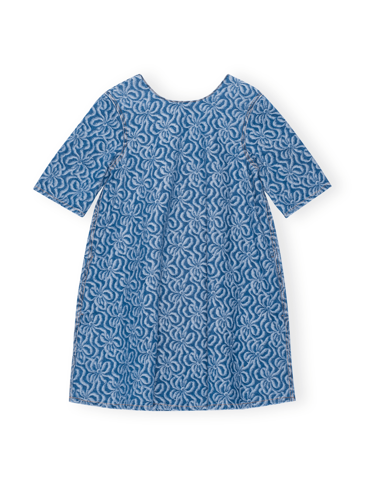 Jacquard Denim A-line Mini Dress / Mid Blue Stone Womens GANNI 