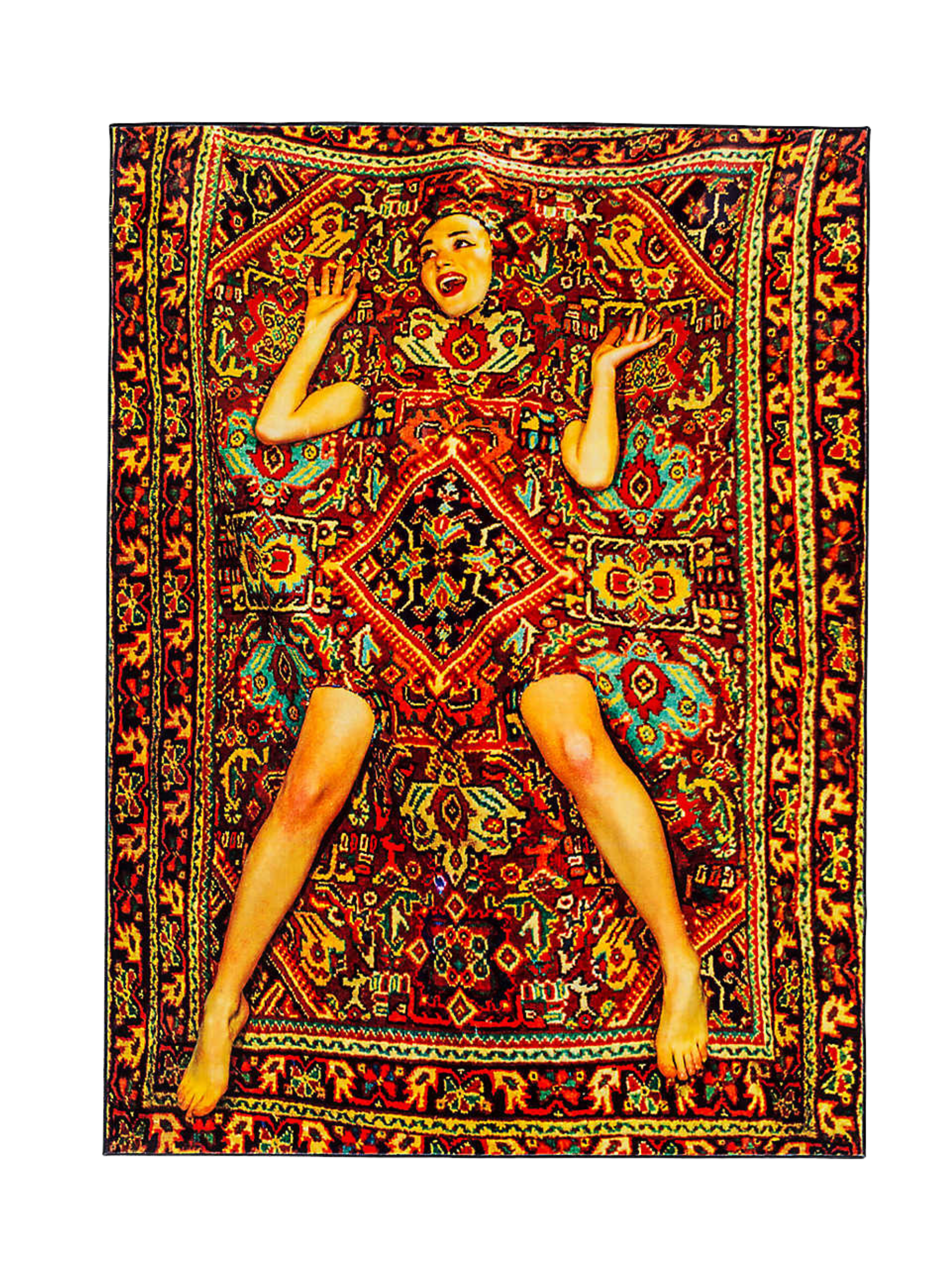 Lady on Carpet - Woven Rug Seletti 