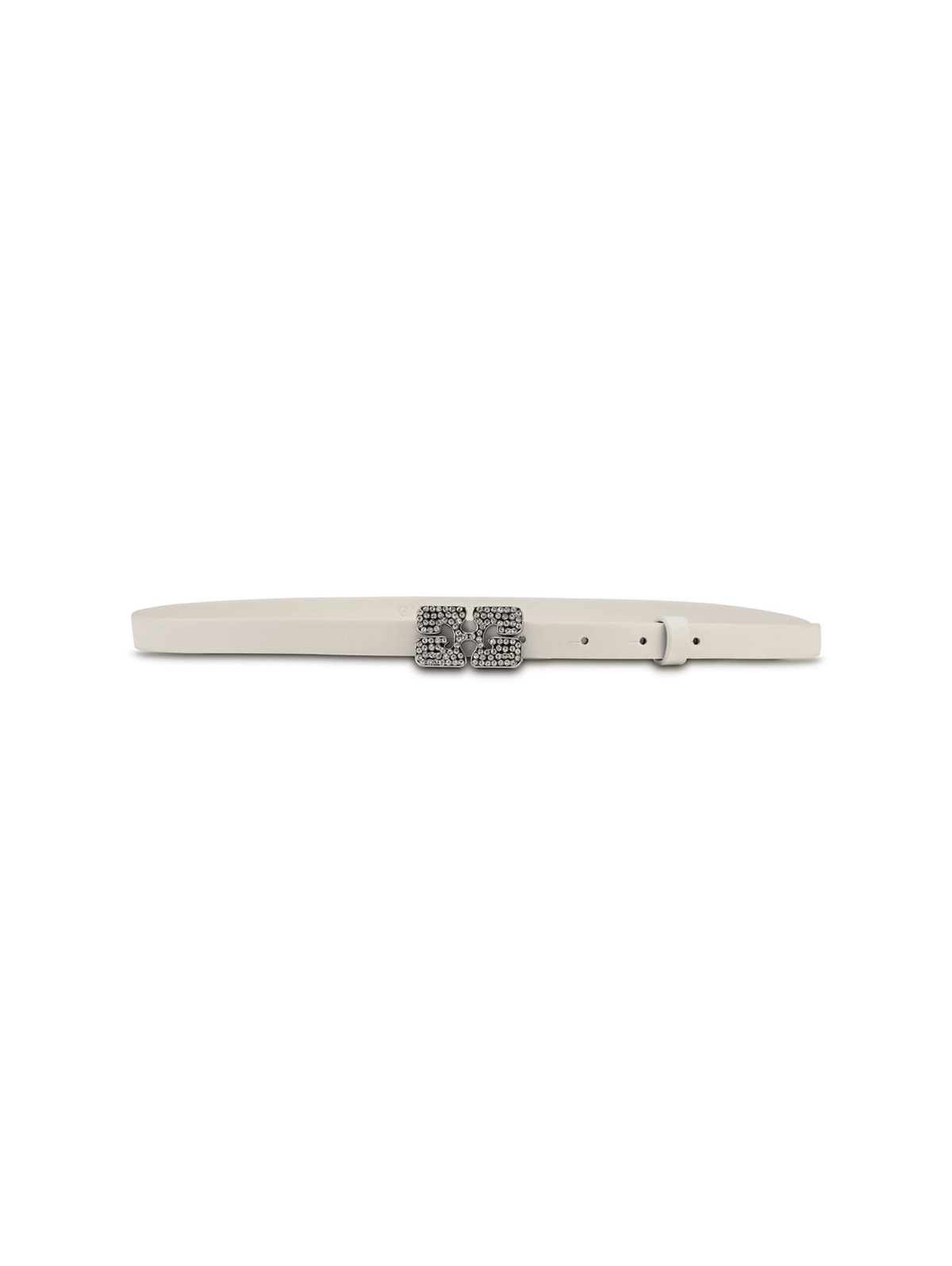 Logo Rhinestones Belt / Egret Womens GANNI 