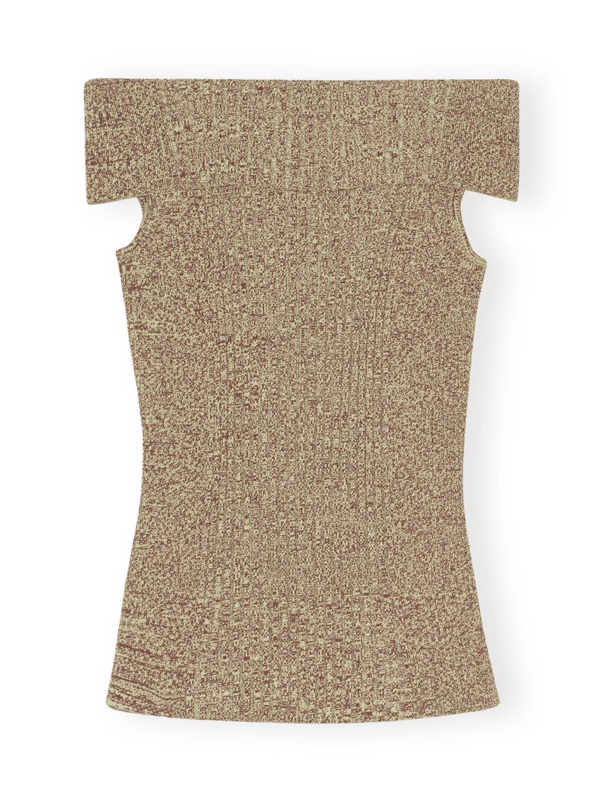 Melange Knit Off The Shoulder Top / Brandy Brown Womens GANNI 