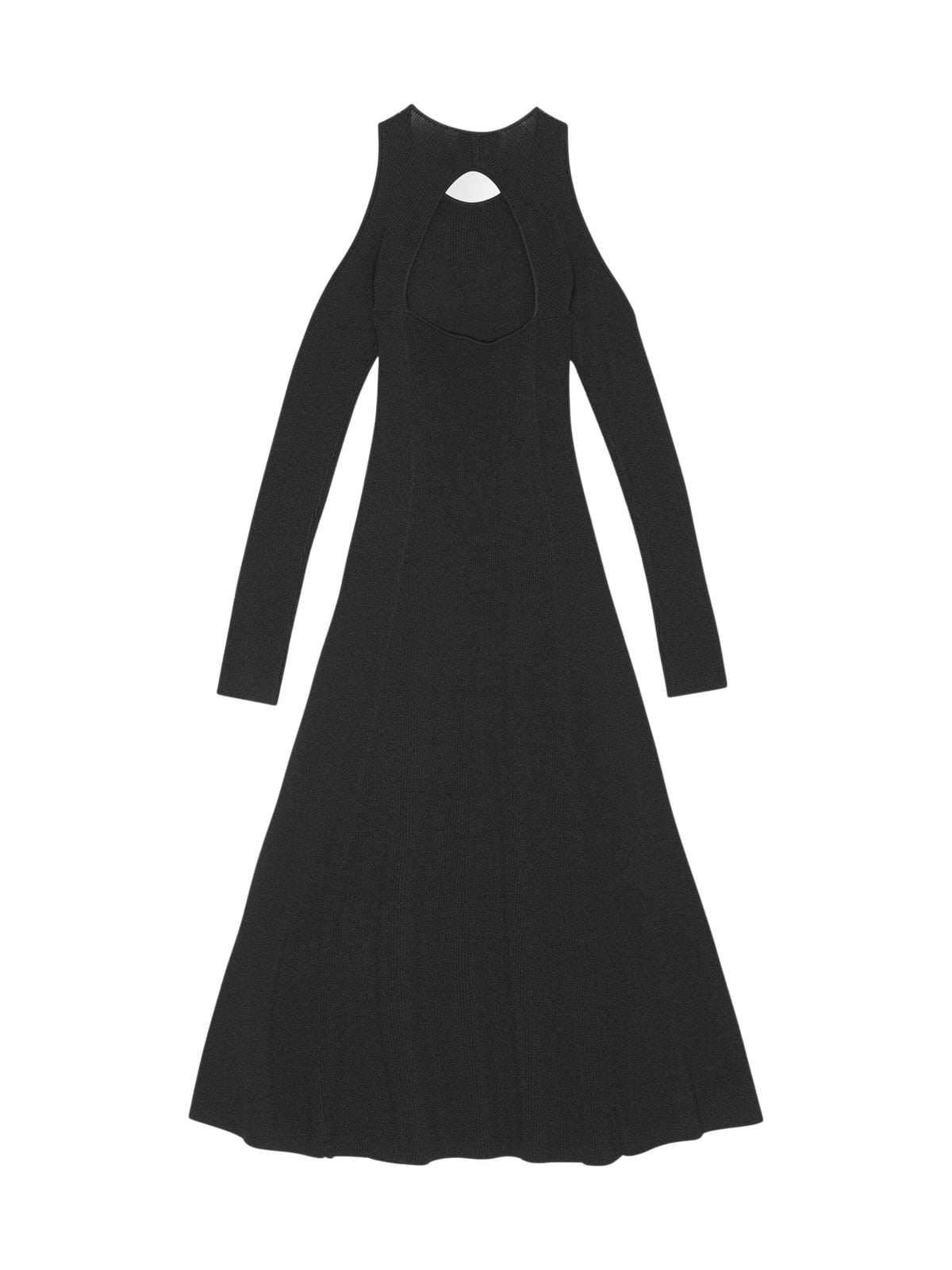 Melange Open Back Midi Dress / Black Womens GANNI 