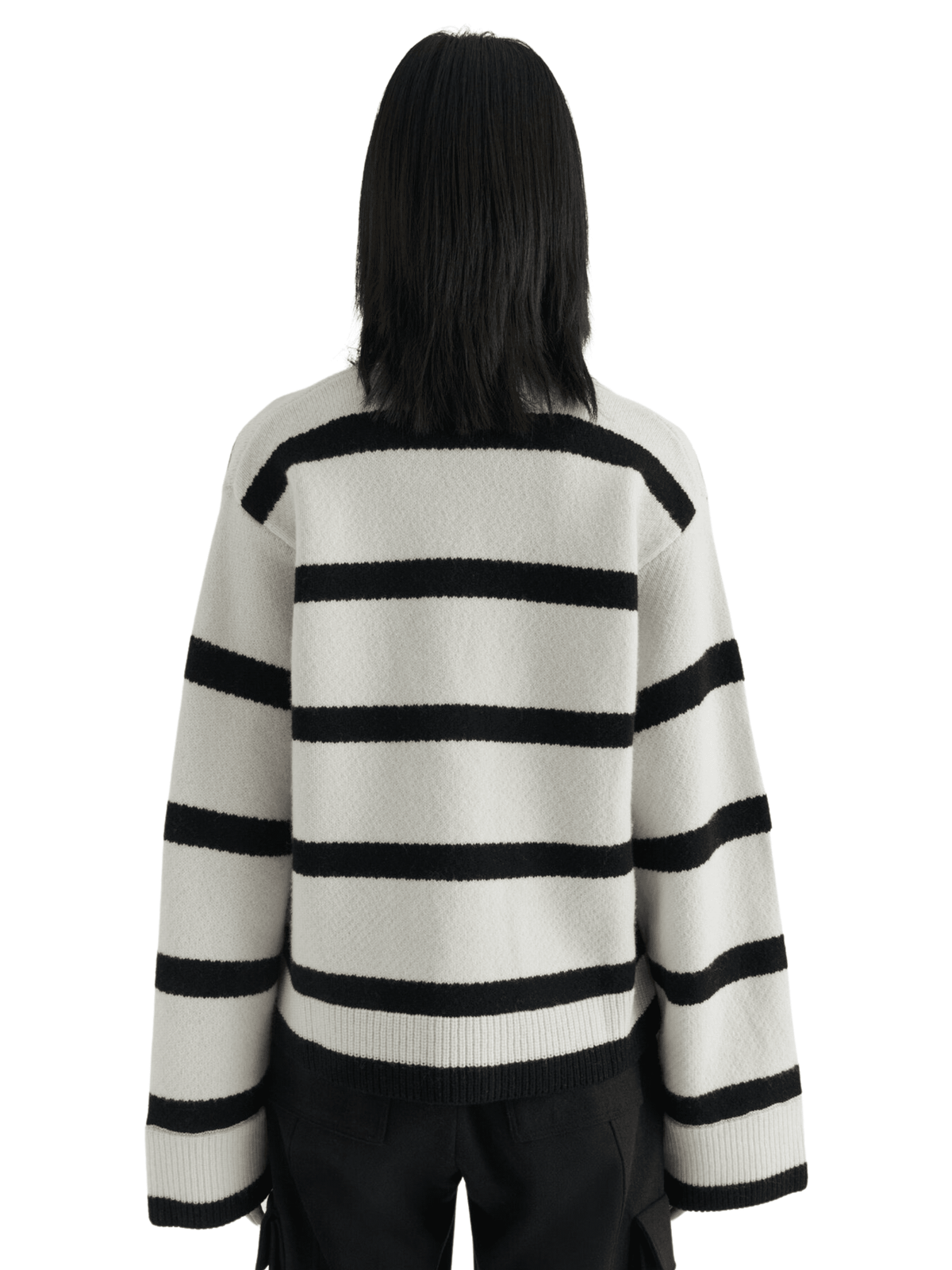 Memory Relaxed Cardigan / Ecru &amp; Black Womens Axel Arigato 