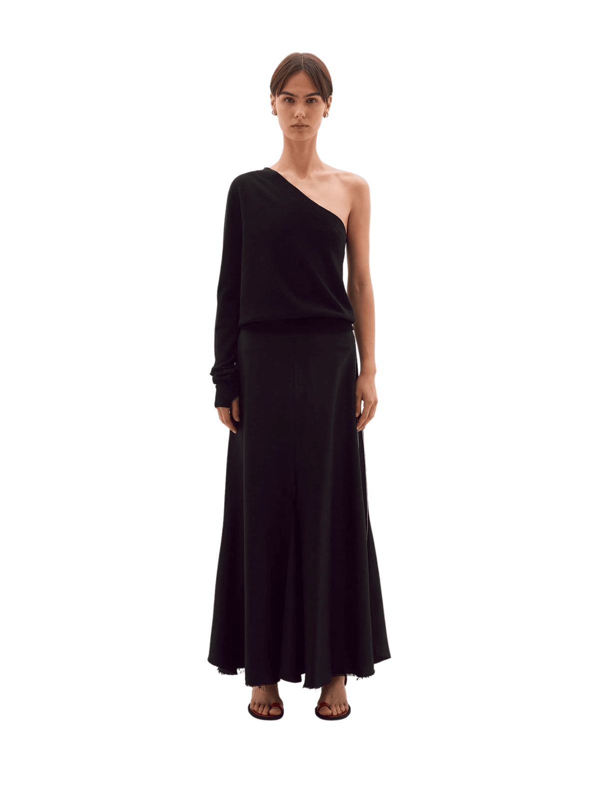 One Shoulder Knit / Black Womens Bassike 