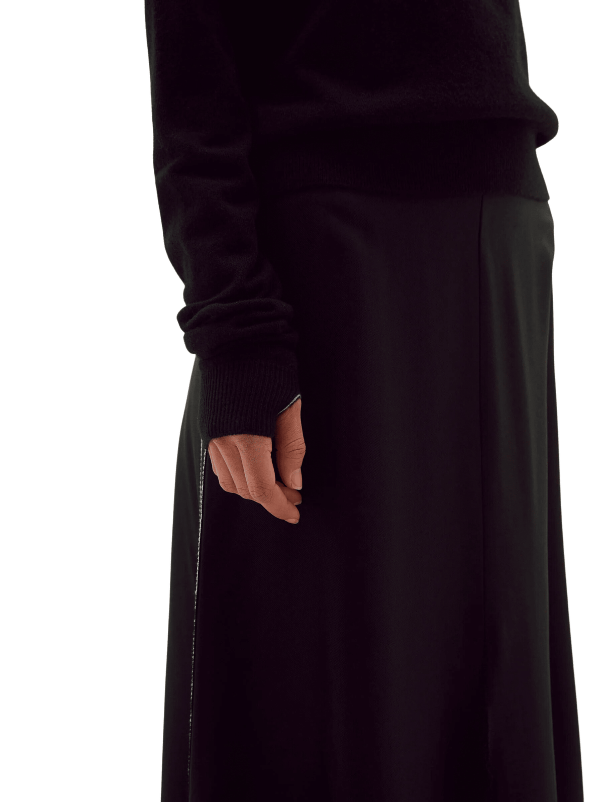 One Shoulder Knit / Black Womens Bassike 