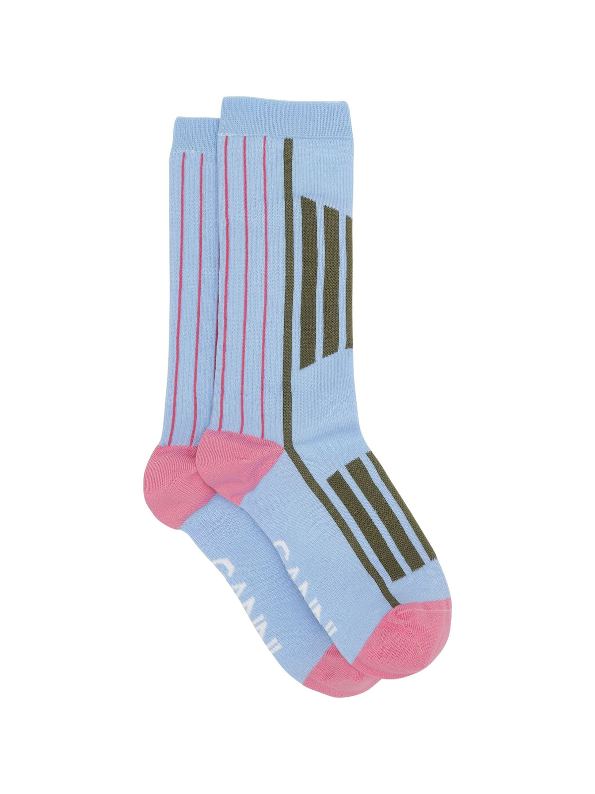 Organic Cotton Sporty Sock / Brunnera Blue Womens GANNI 