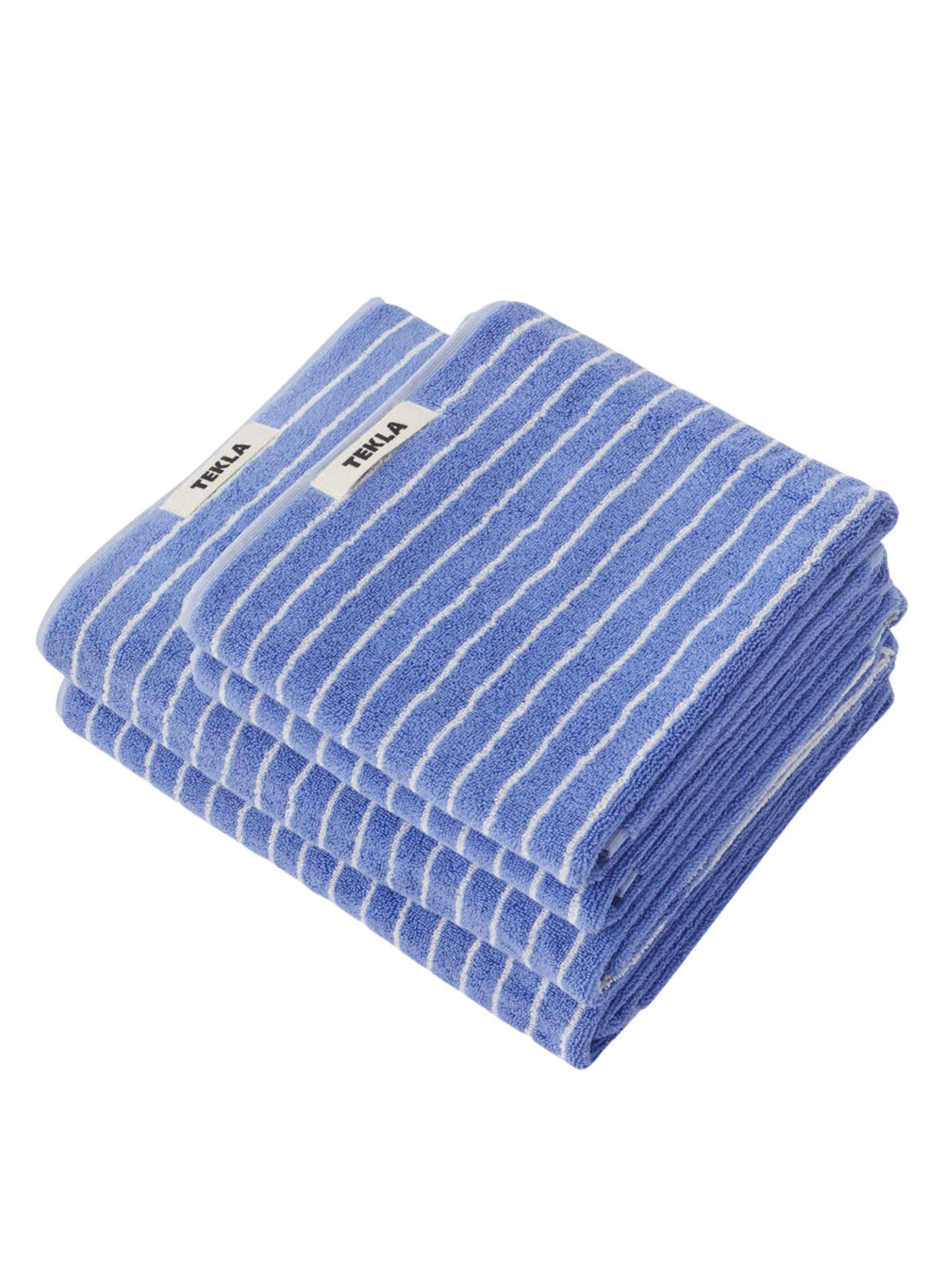 Organic Terry Bath Sheet / Clear Blue Stripes Womens Tekla 