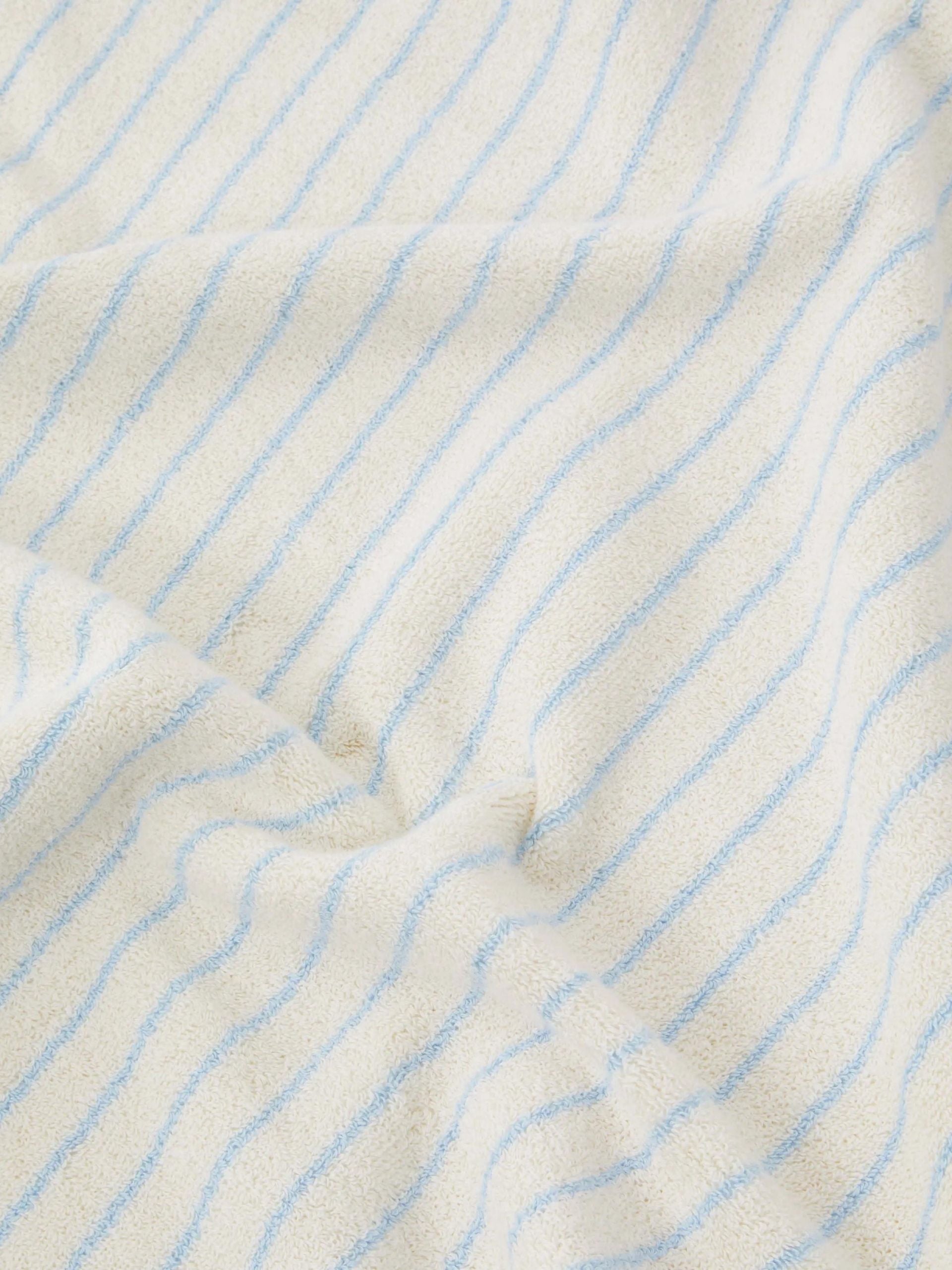 Organic Terry Bath Towel / Baby Blue Stripes Womens Tekla 