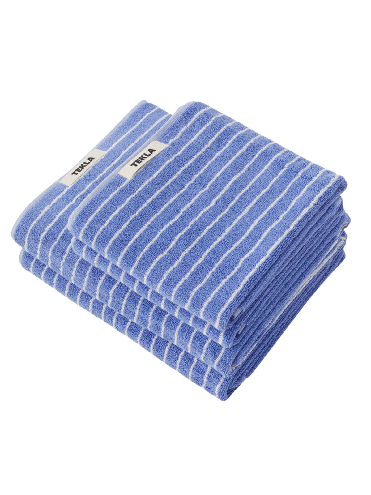 Organic Terry Bath Towel / Clear Blue Stripes Womens Tekla 