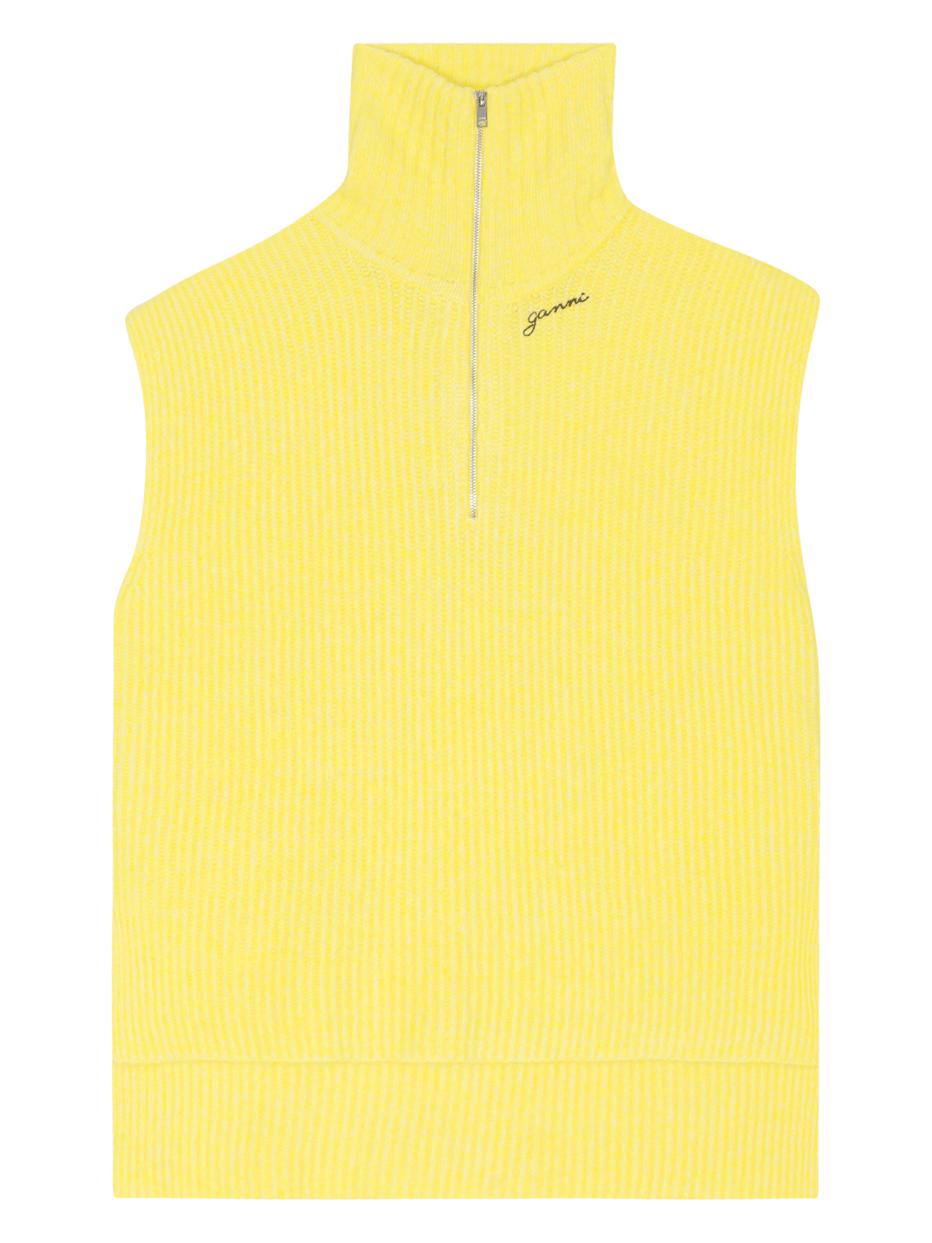 Oversized Zipper Vest / Yellow Womens GANNI 