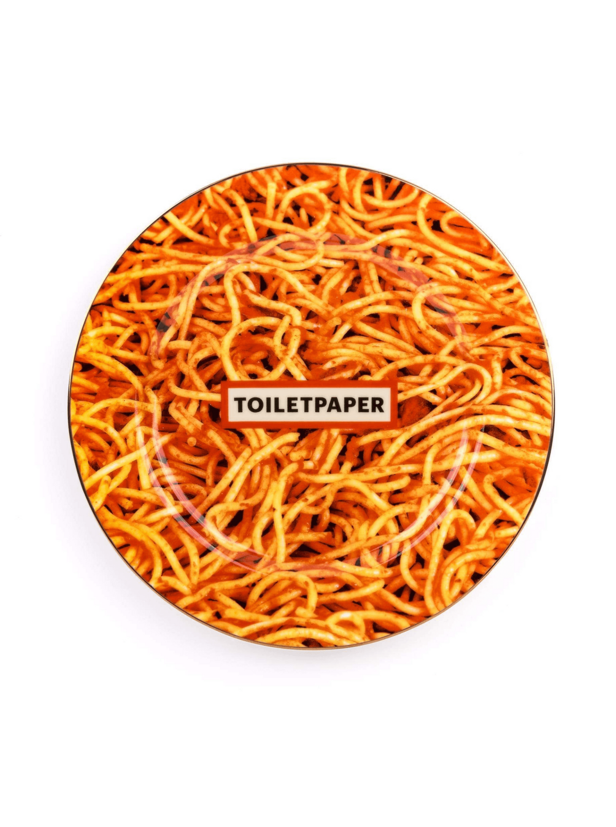 Porcelain Plate / Spaghetti Gold Border Seletti Seletti 