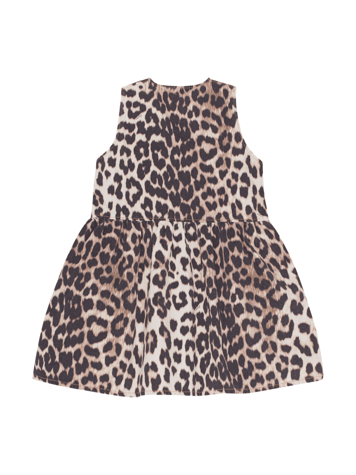 Print Denim Tieband Mini Dress / Leopard Womens GANNI 