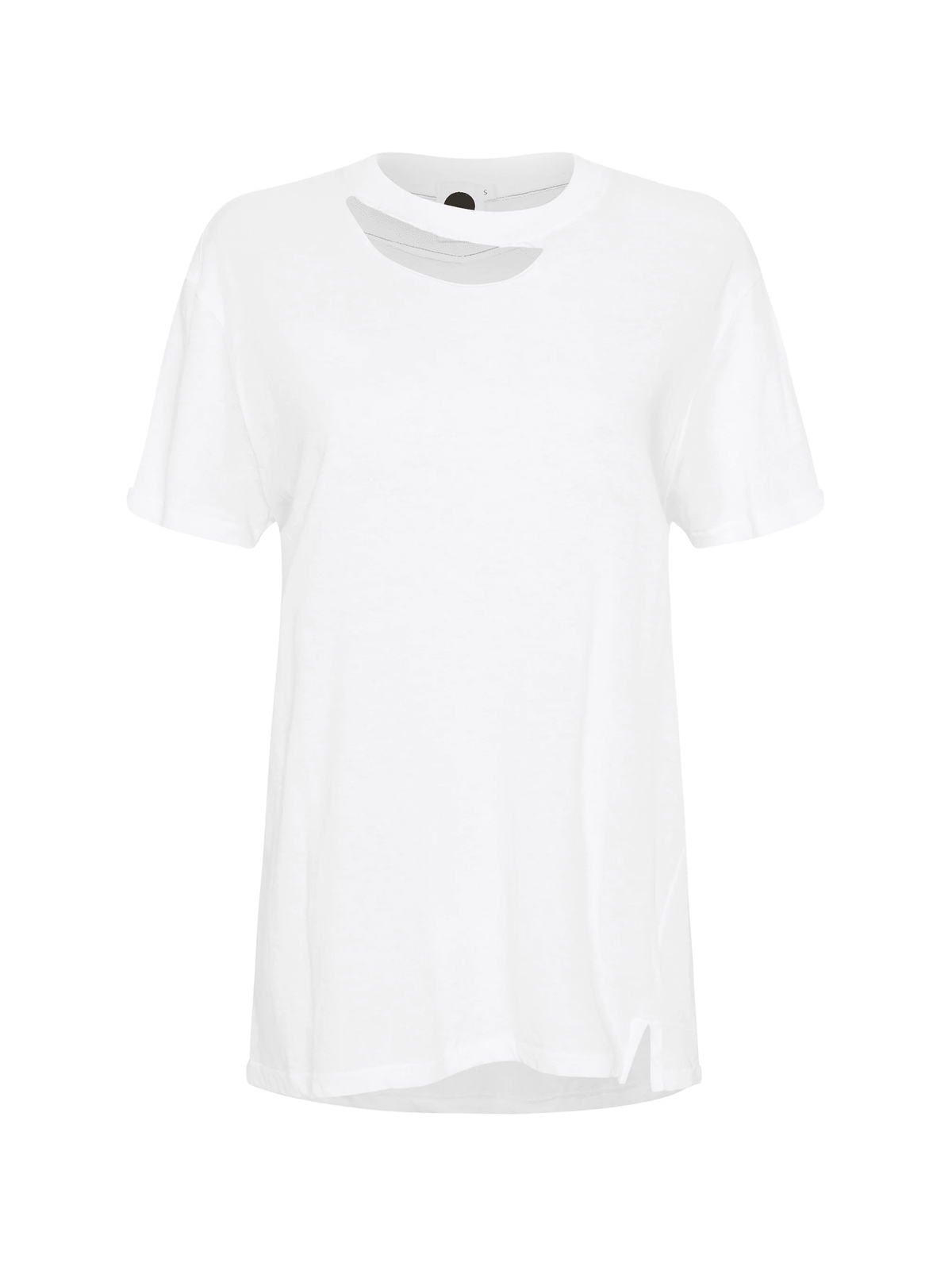 Raw Cutout Short Sleeve T-Shirt / White Womens Bassike 