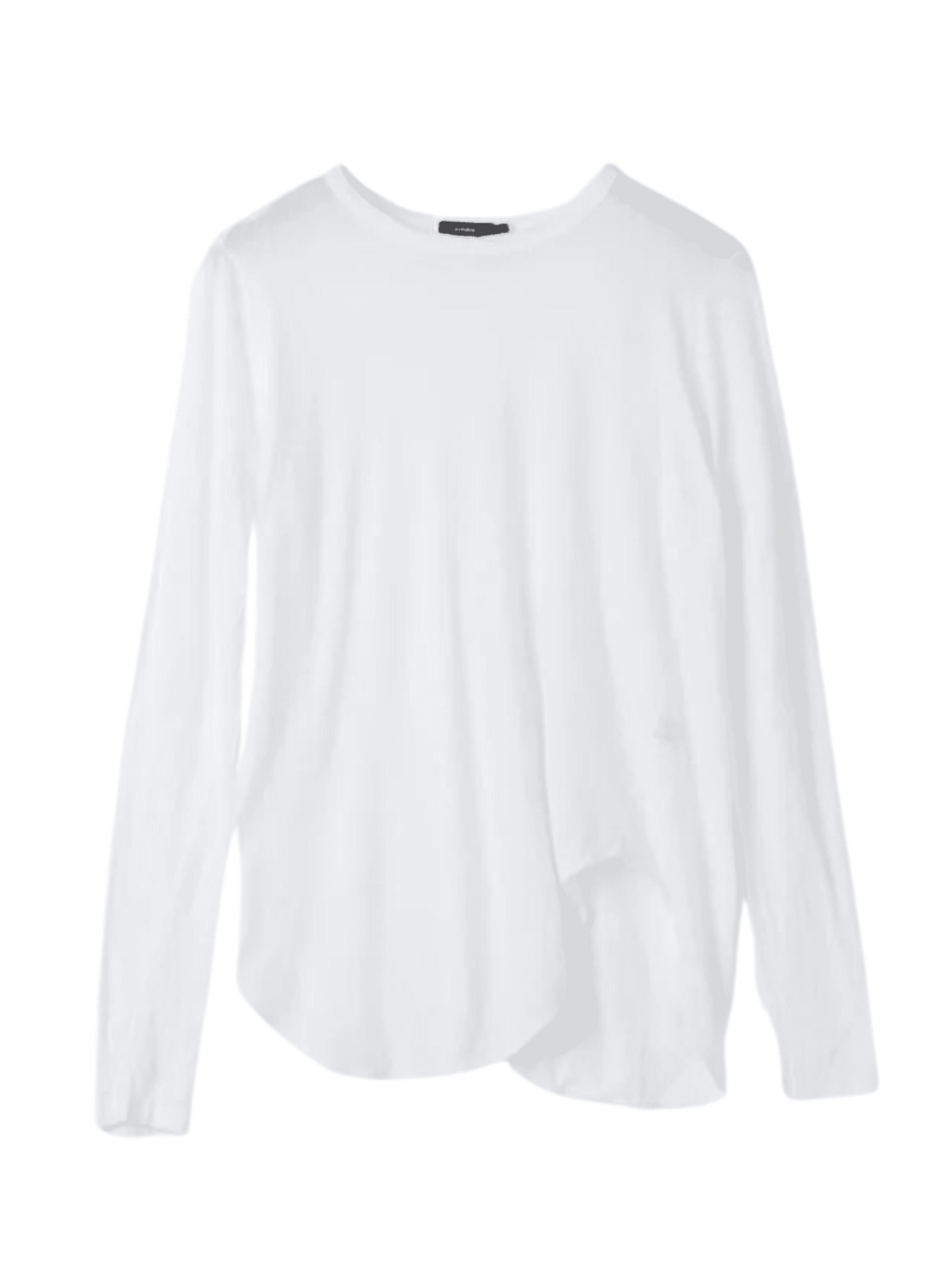 Regular Scoop Hem Long Sleeve T-Shirt / White Womens Bassike 