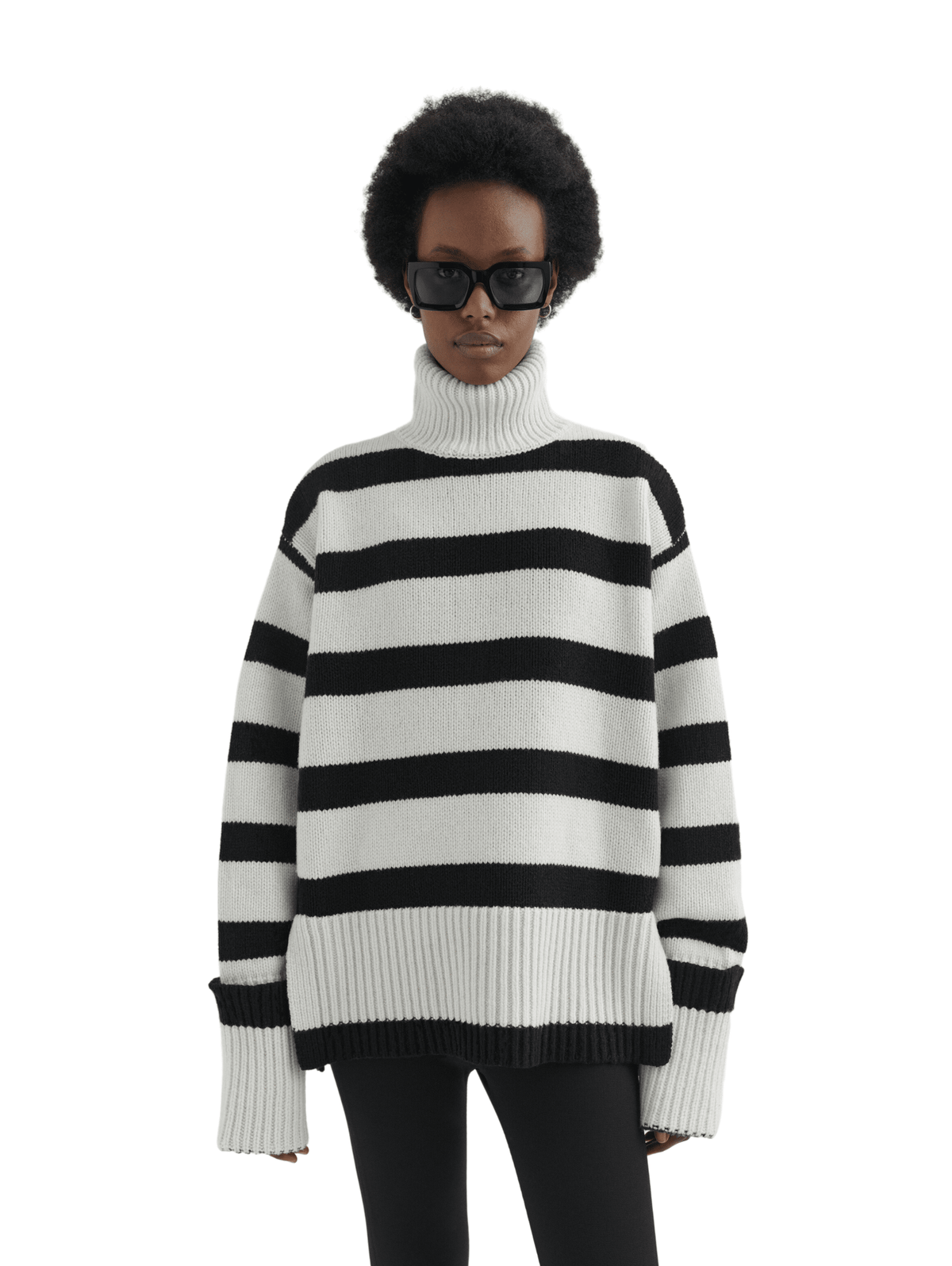 Remain Turtleneck Sweater / Black &amp; White Womens Axel Arigato 