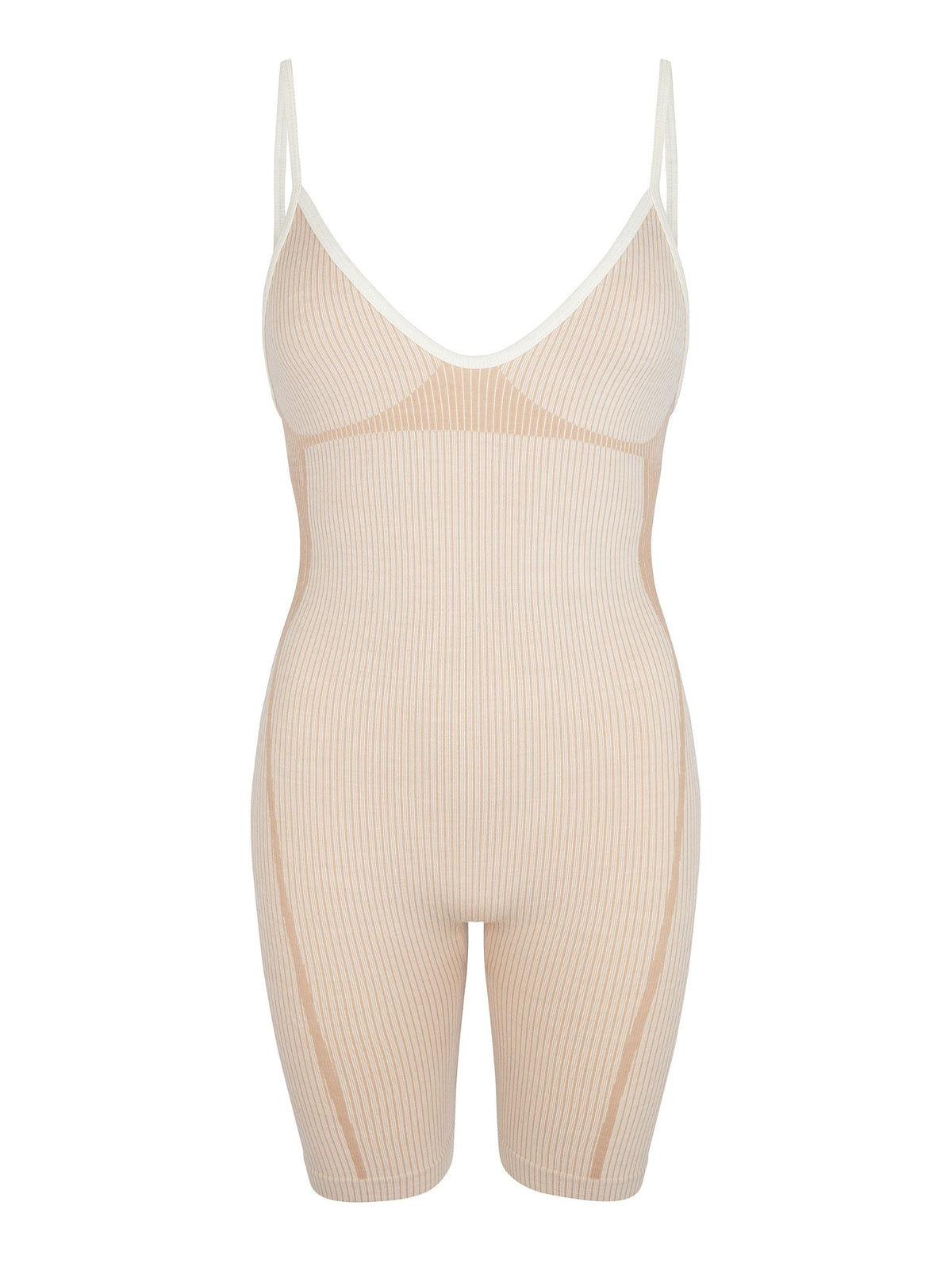 Rib Playsuit / Cream &amp; Sandstone Womens Nagnata 