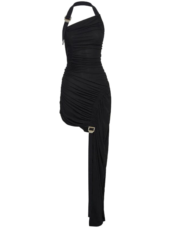 Safety Slider Gathered Dress / Black Womens Dion Lee 
