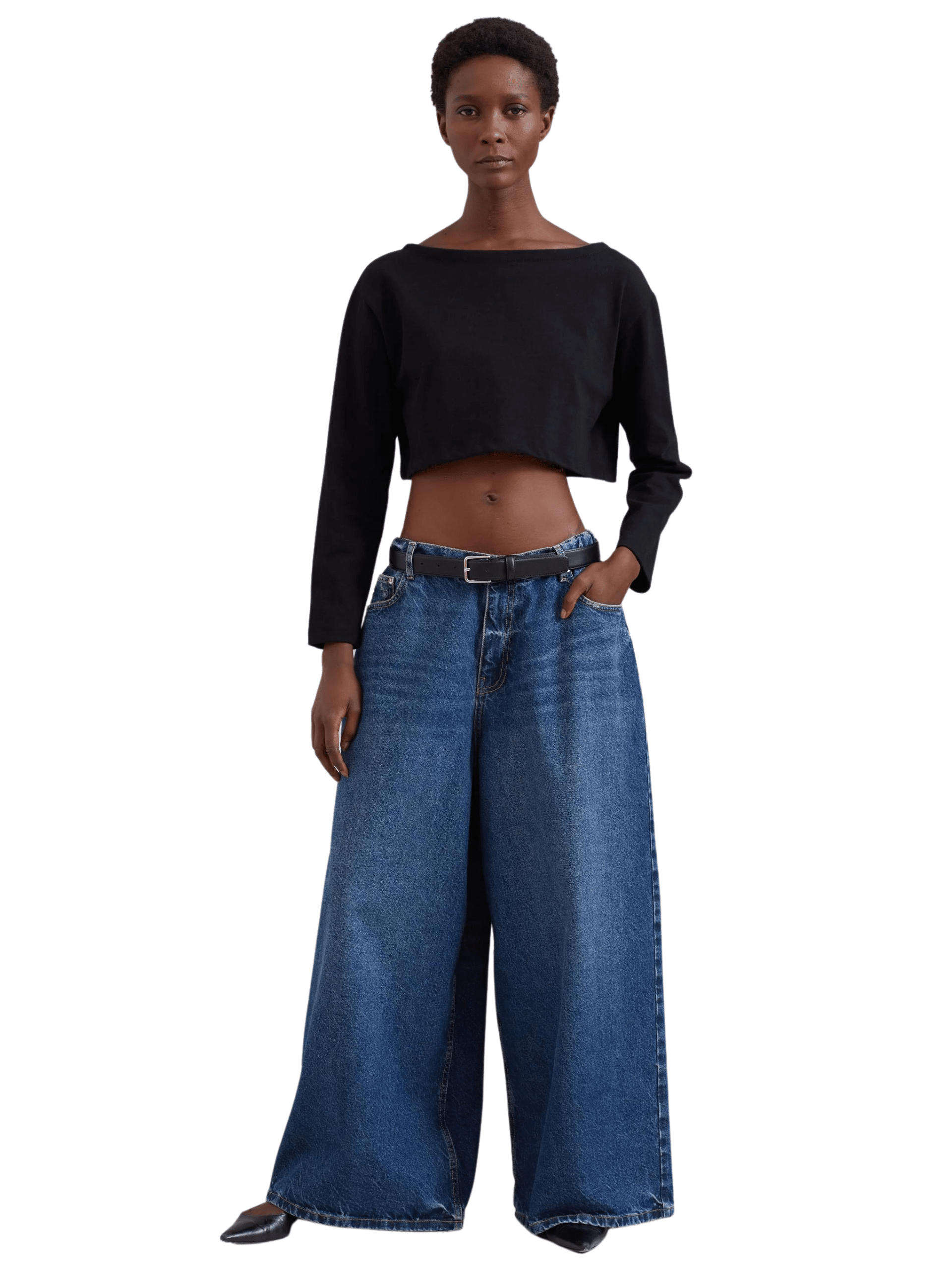 Sasha Wide Leg Jeans / Dark Blue Womens Frankie Shop 