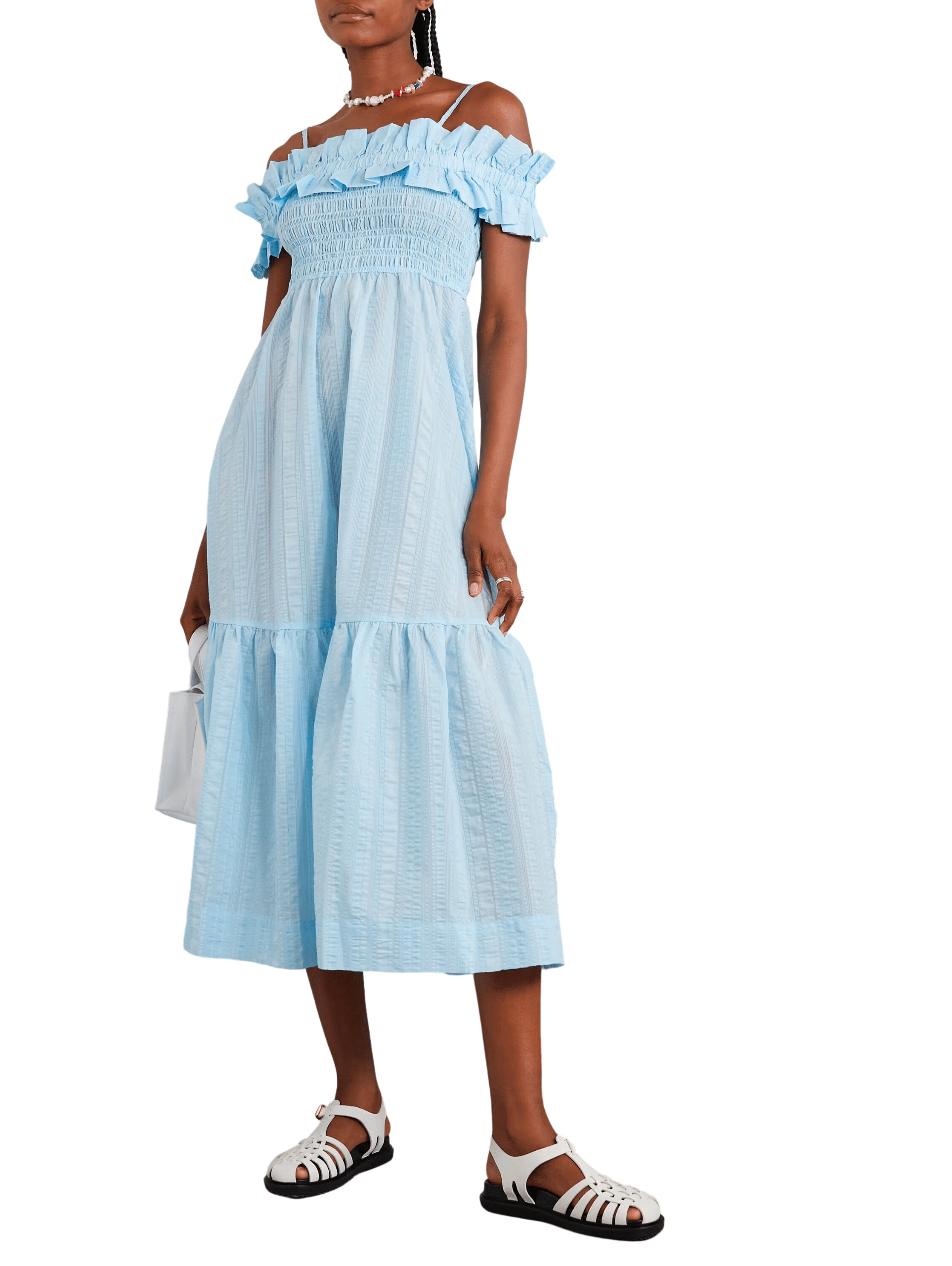 Seersucker check 2024 maxi dress