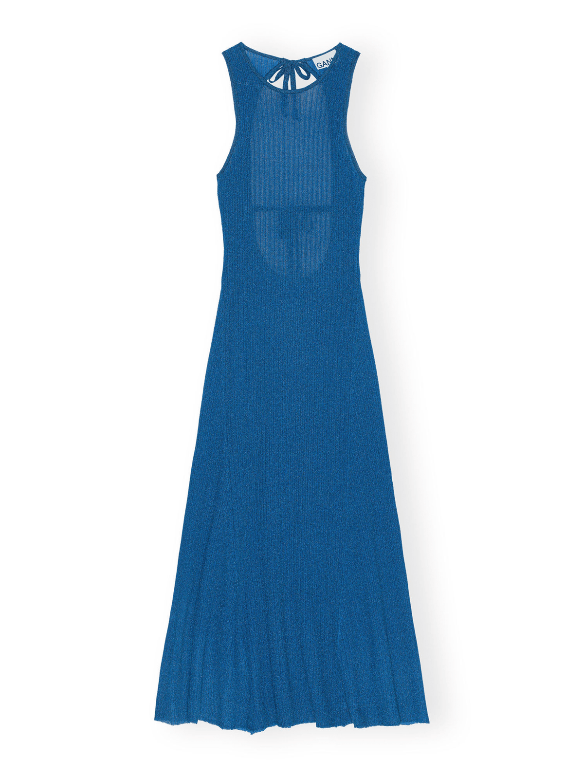 Sparkle Rib Open Back Dress / Brilliant Blue Womens GANNI 