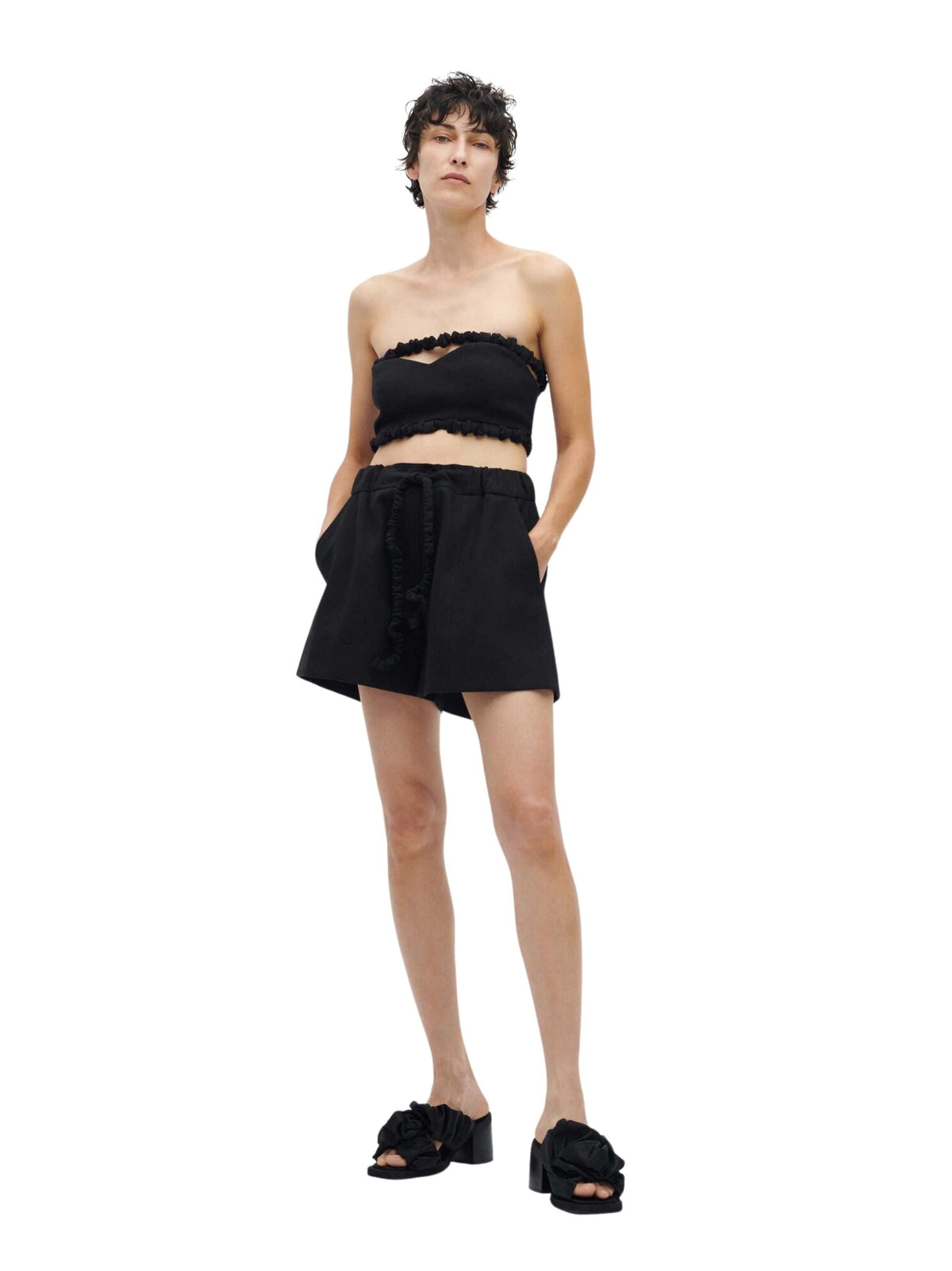 Suiting Strapless Top / Black Womens GANNI 