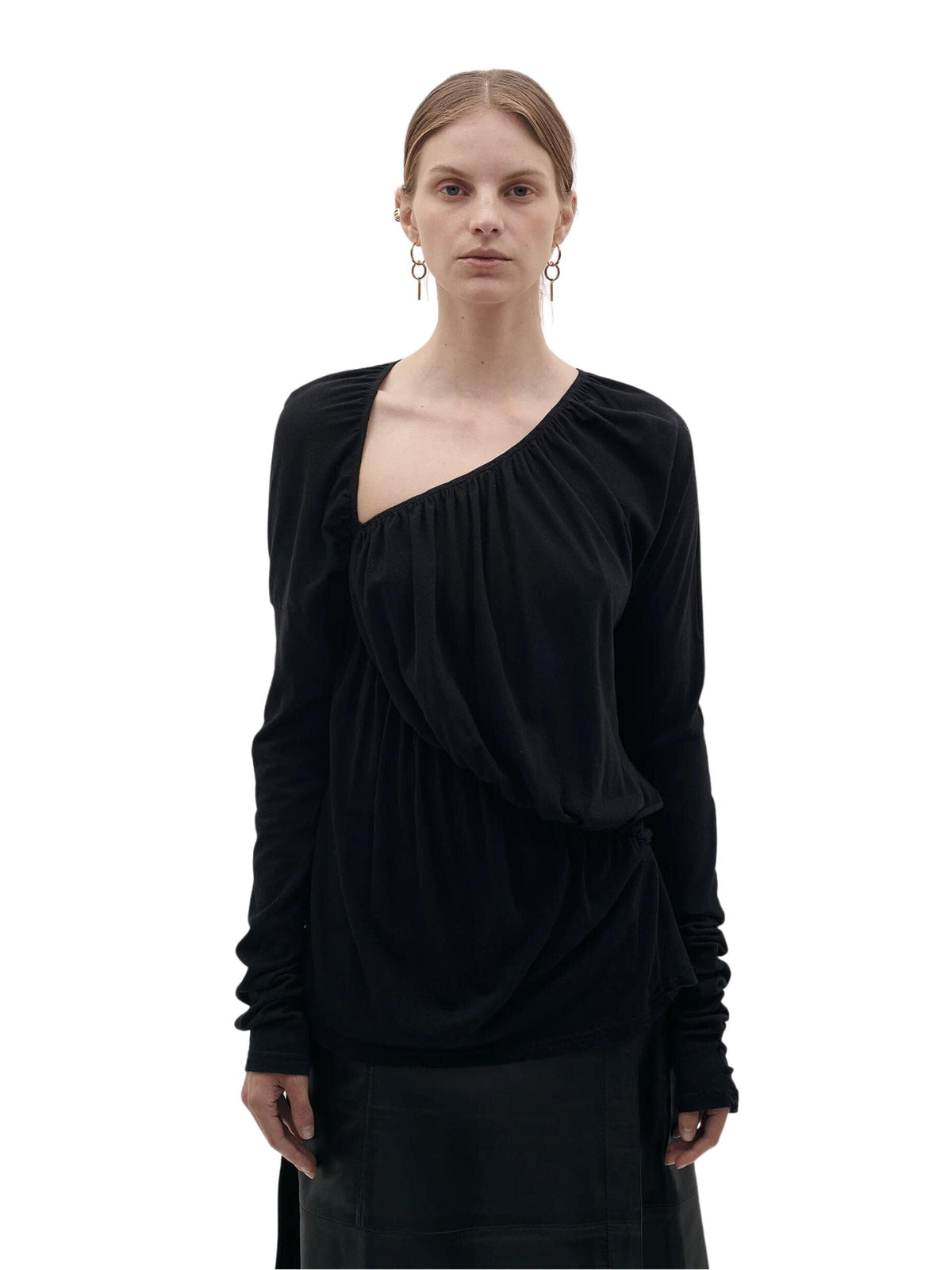 Superfine Jersey Ruched Top / Black Womens Bassike 