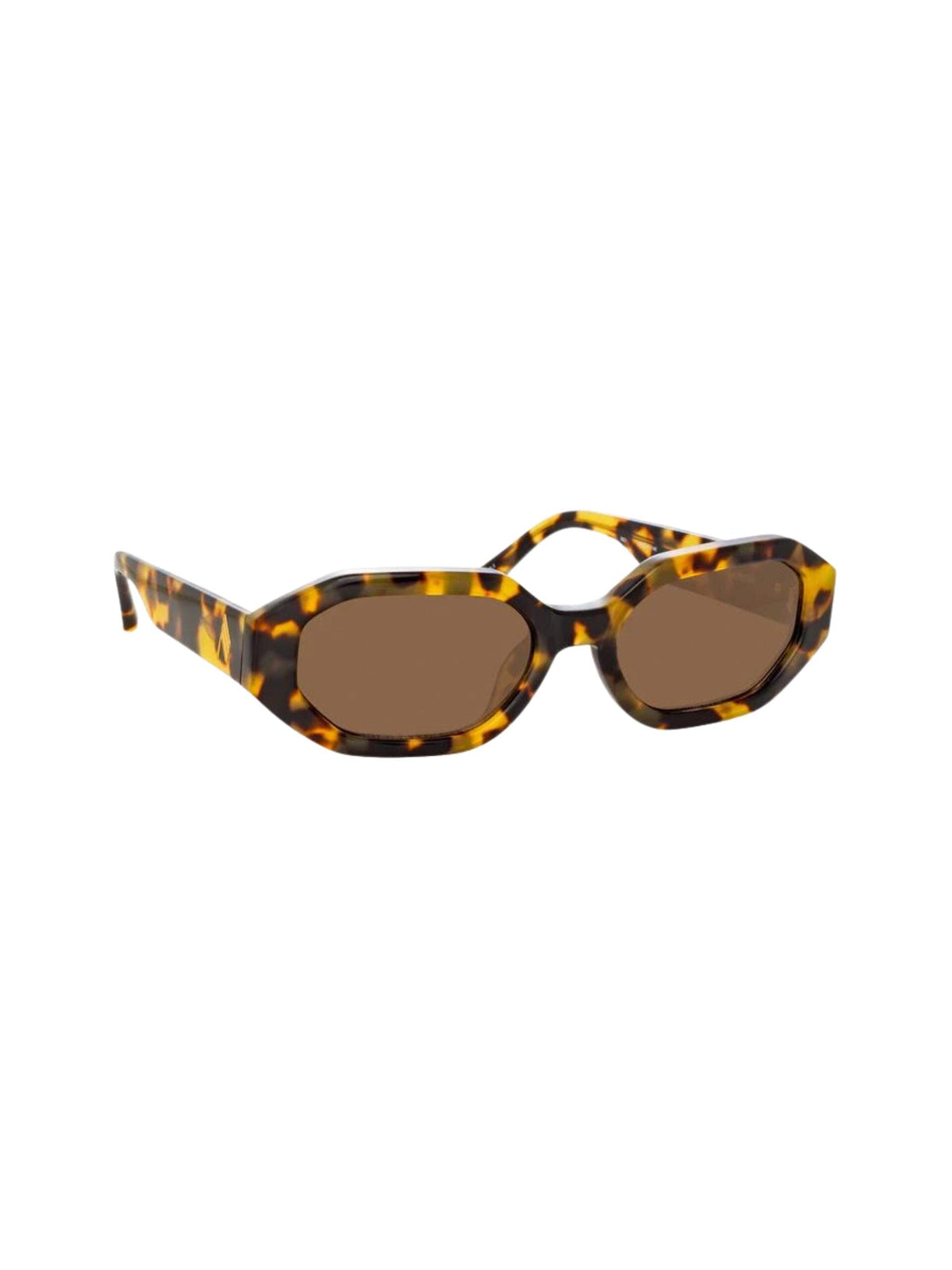 The Attico Irene Angular Sunglasses / Tortoiseshell &amp; Brown Womens Linda Farrow 