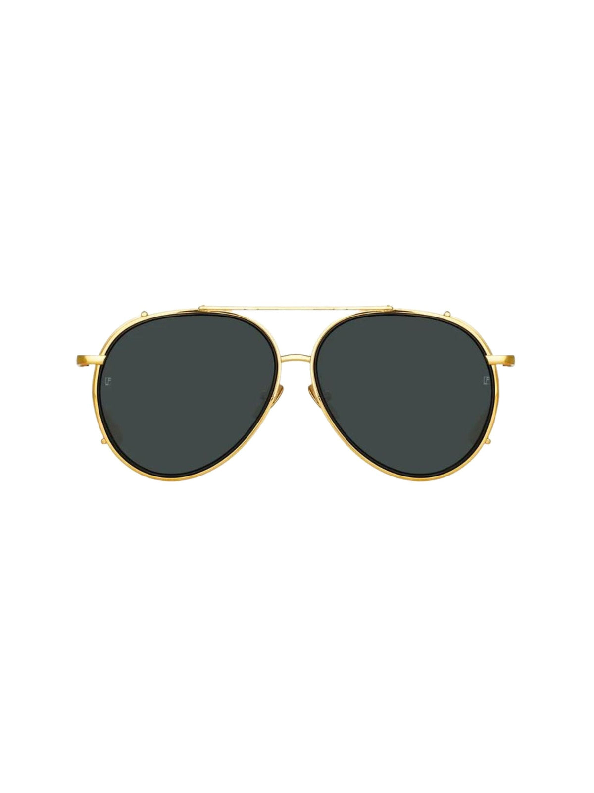 Torino Aviator Sunglasses / Yellow Gold Womens Linda Farrow 