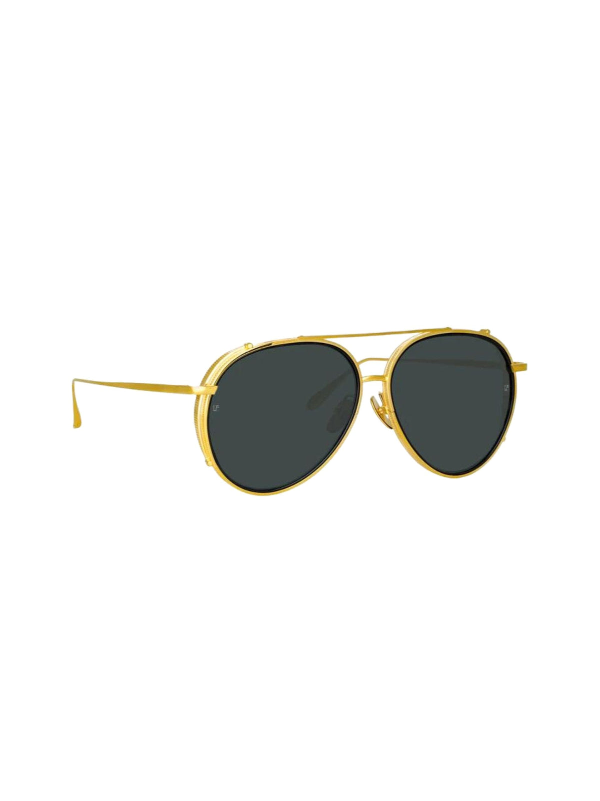 Torino Aviator Sunglasses / Yellow Gold Womens Linda Farrow 