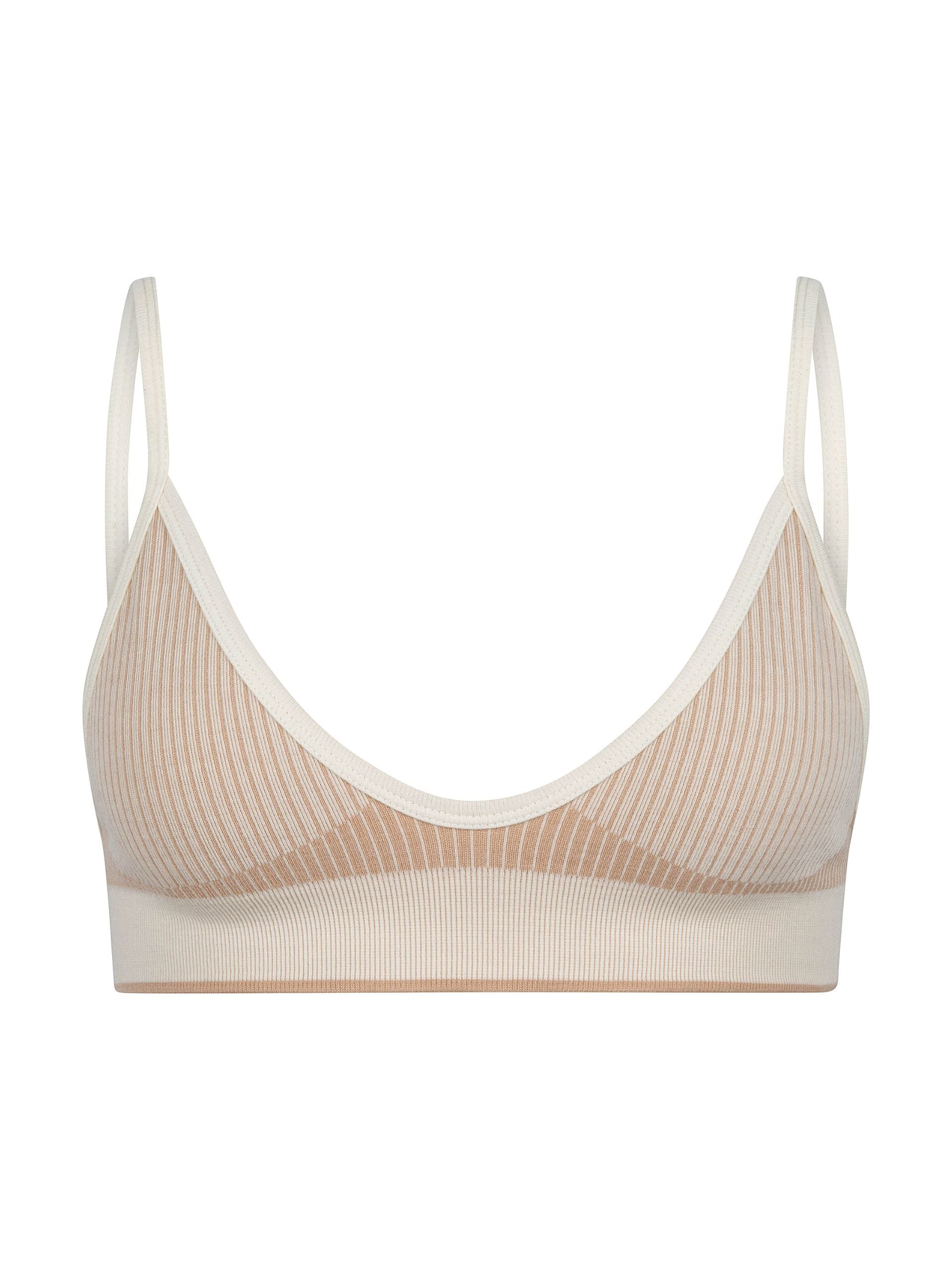 Tri Rib Bralet / Cream & Sandstone Womens Nagnata 