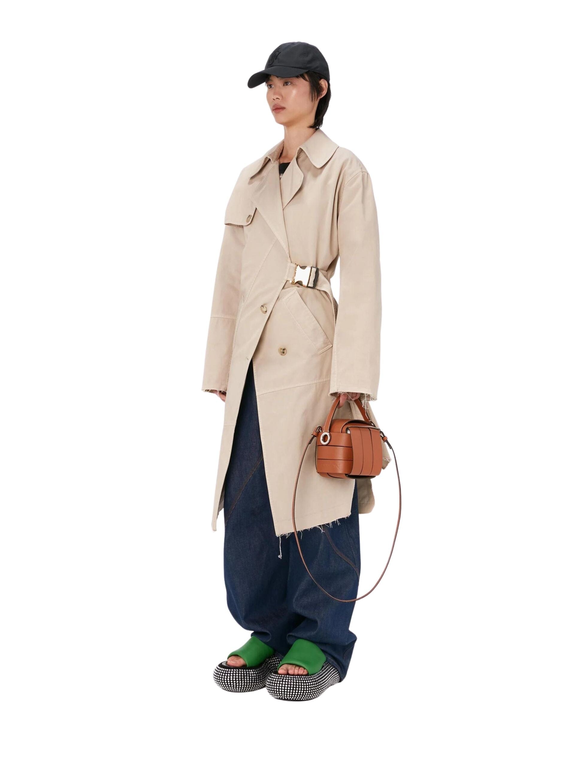 Twisted Buckle Trench Coat / Flax Womens JW Anderson 
