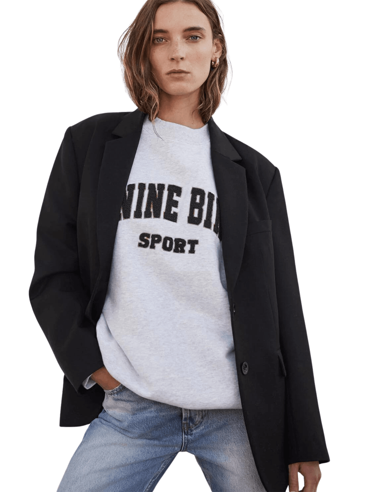 Tyler Sweatshirt / Heather Grey Womens Anine Bing 