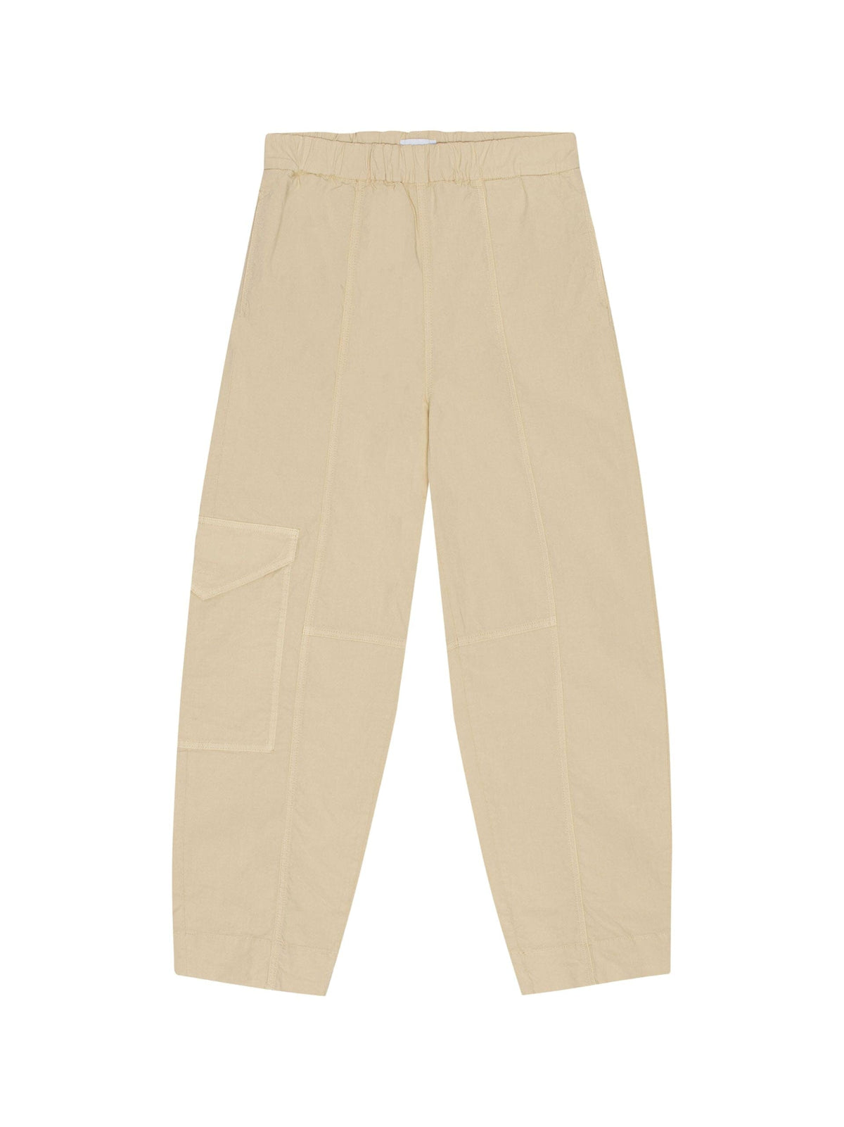 Washed Cotton Canvas Elasticated Curve Pant / Pale Khaki Womens GANNI 