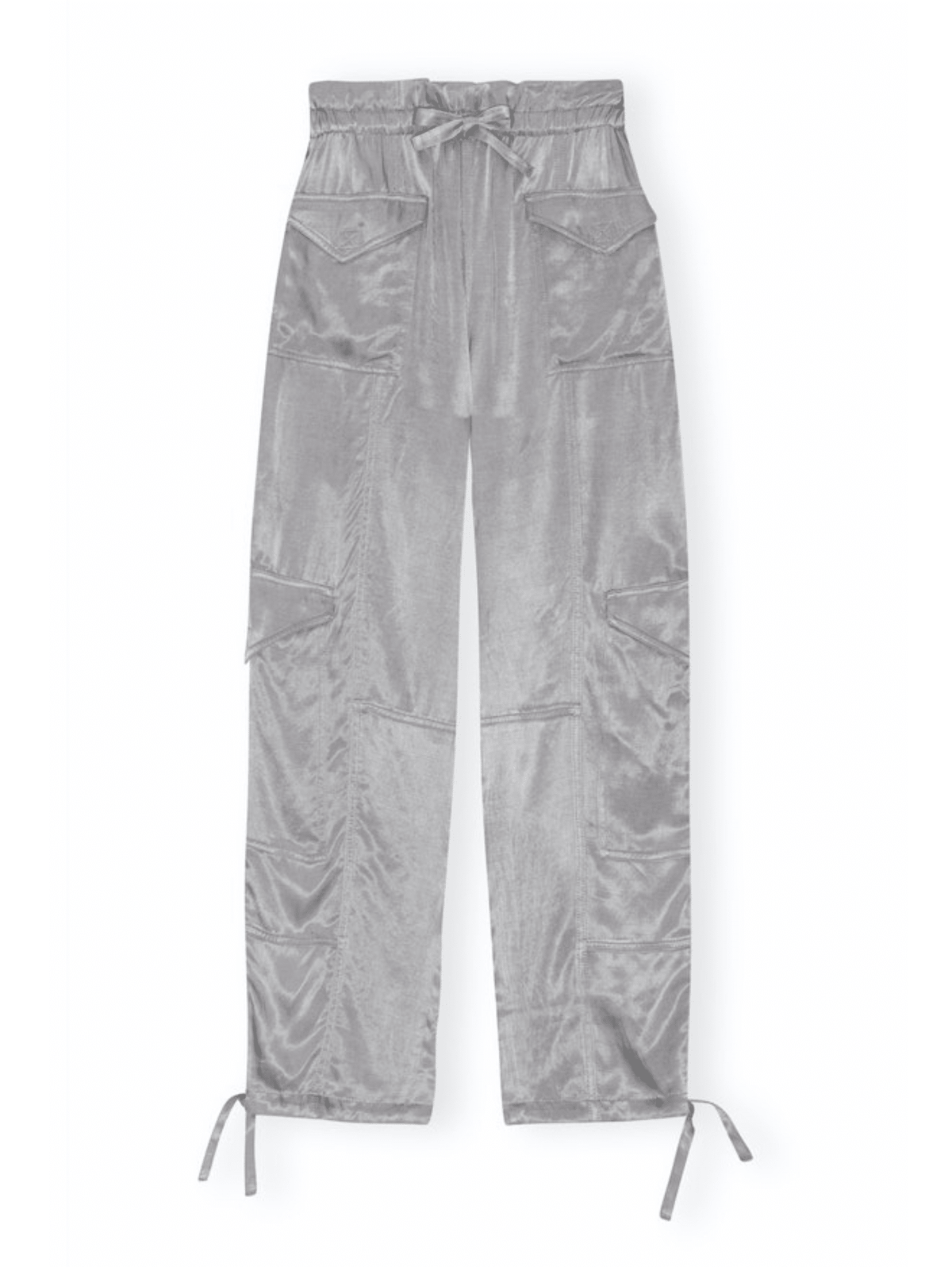 Washed Satin Pants / Frost Gray Womens GANNI 